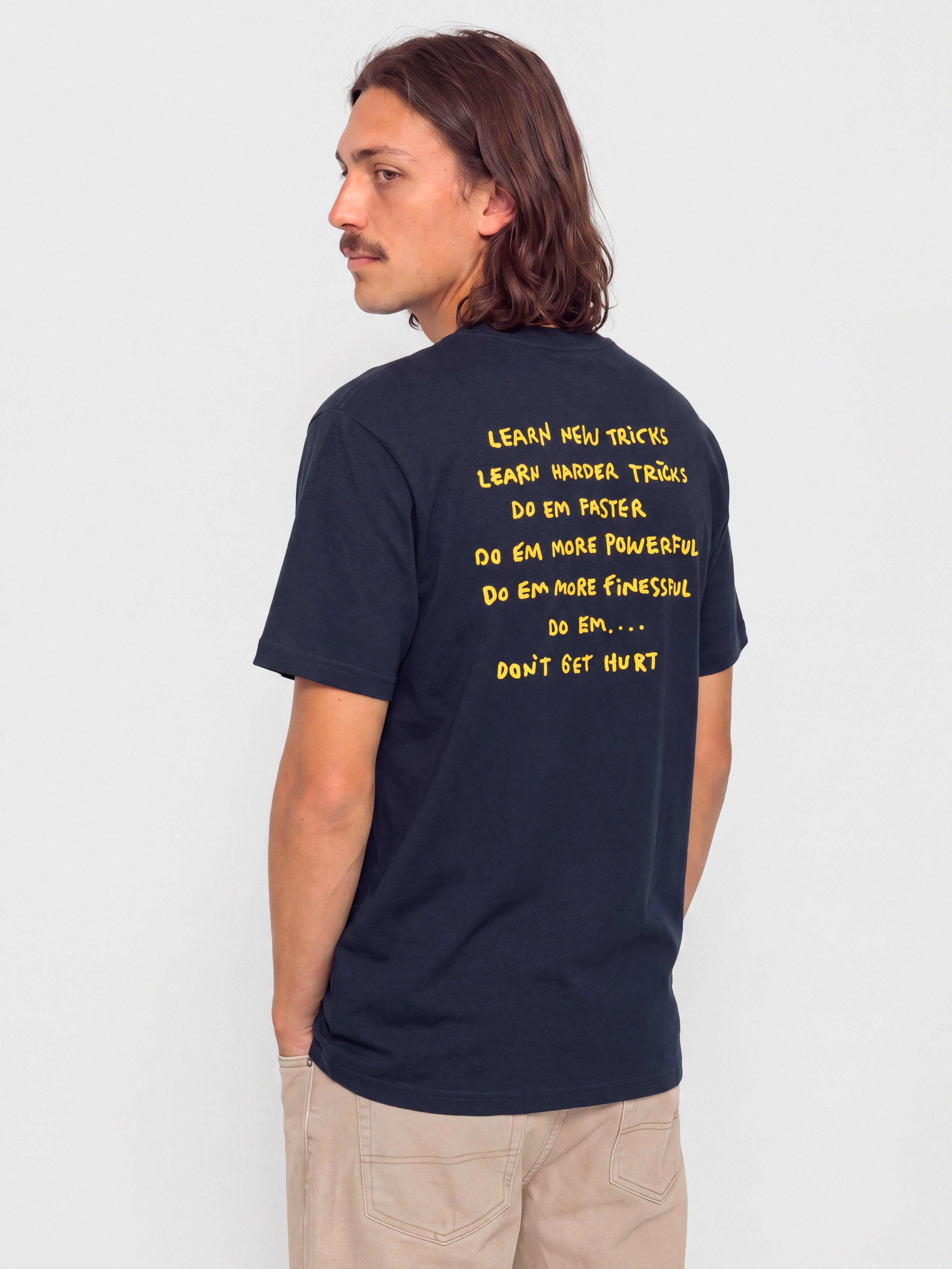Тениска Krooked New Tricks (true navy w/yellow black & white prints)
