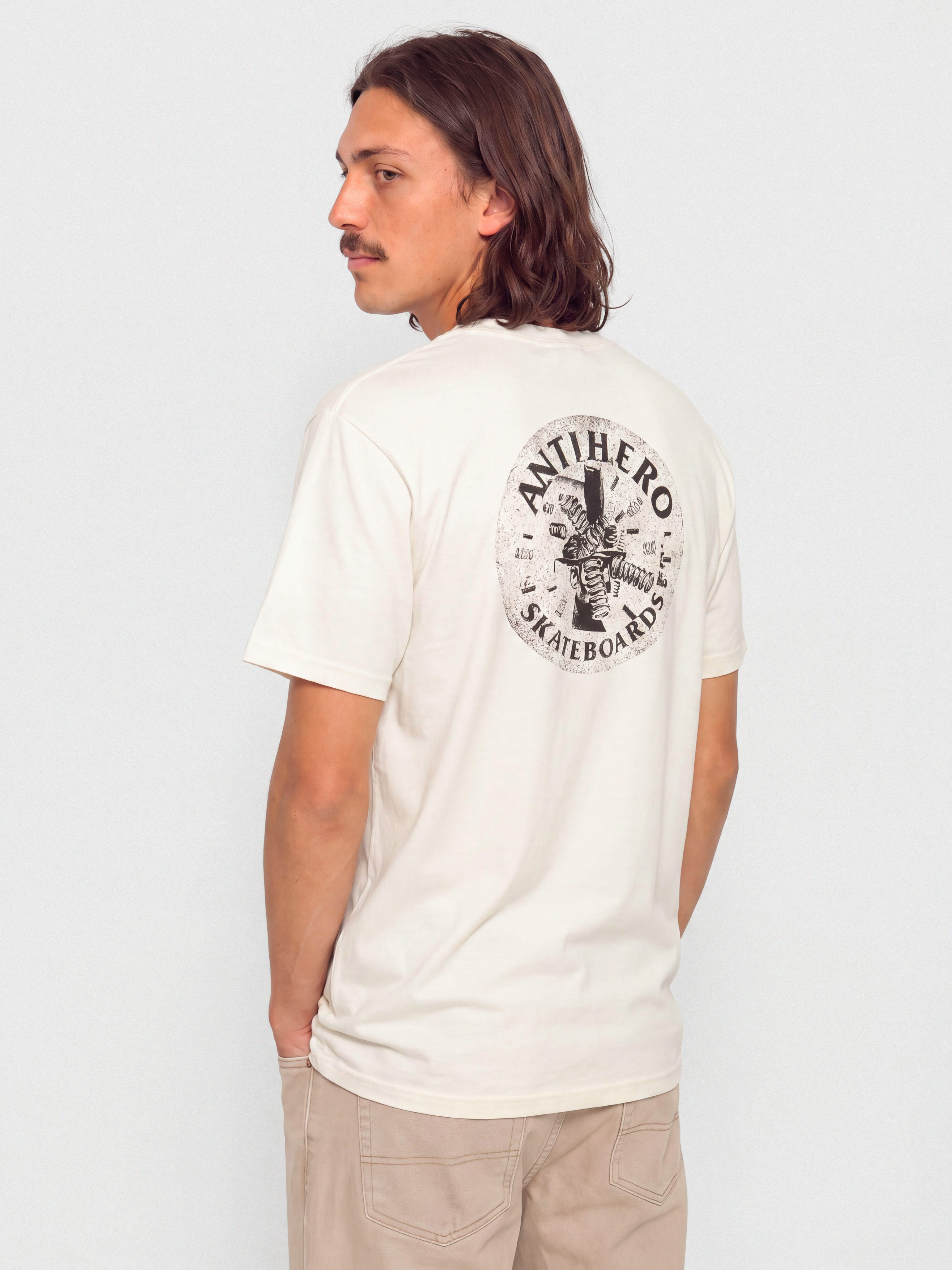 Тениска Antihero Engineering (heather cream w/black prints)