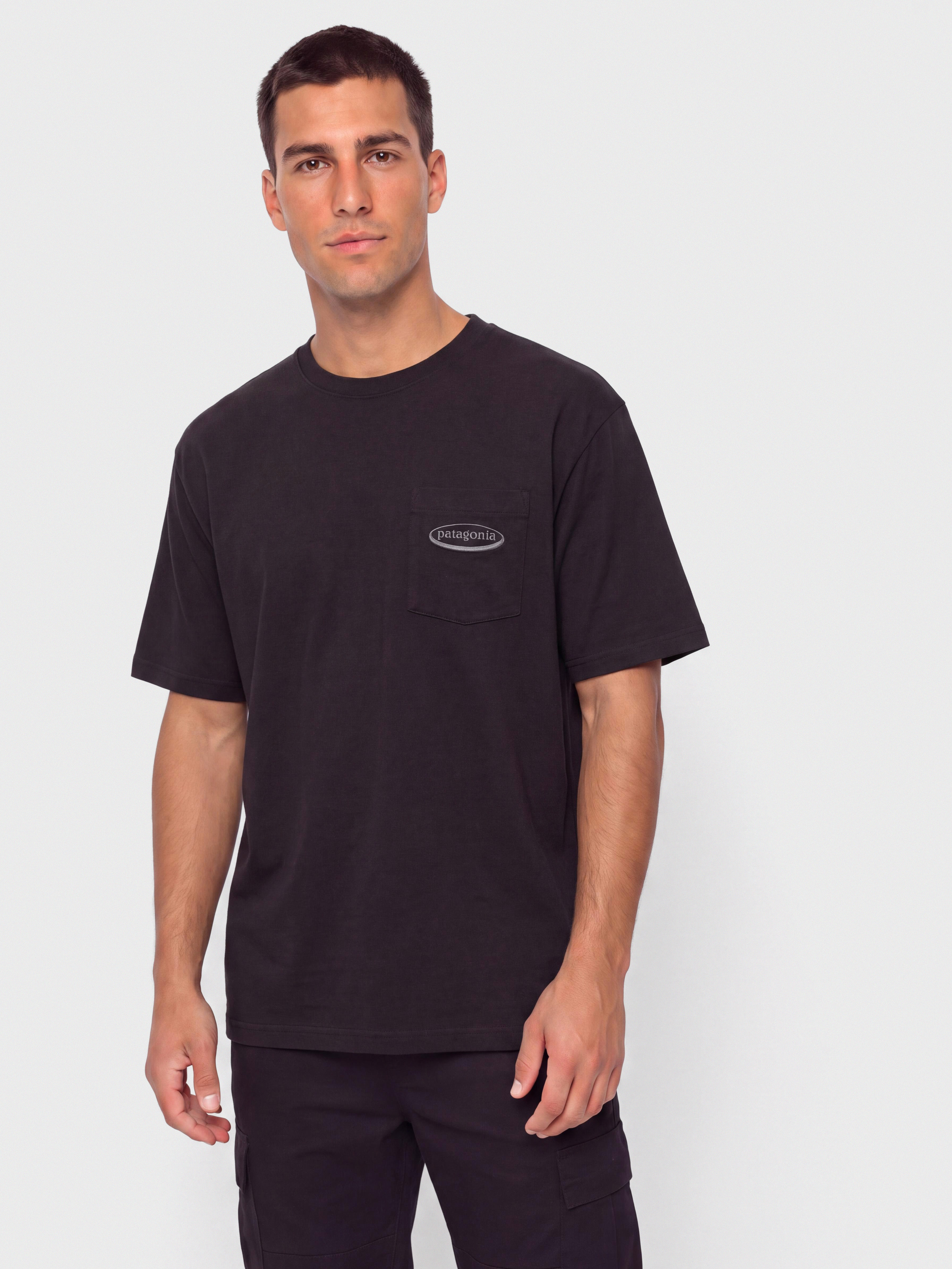Тениска Patagonia Midweight '95 Oval Logo Pocket (black)