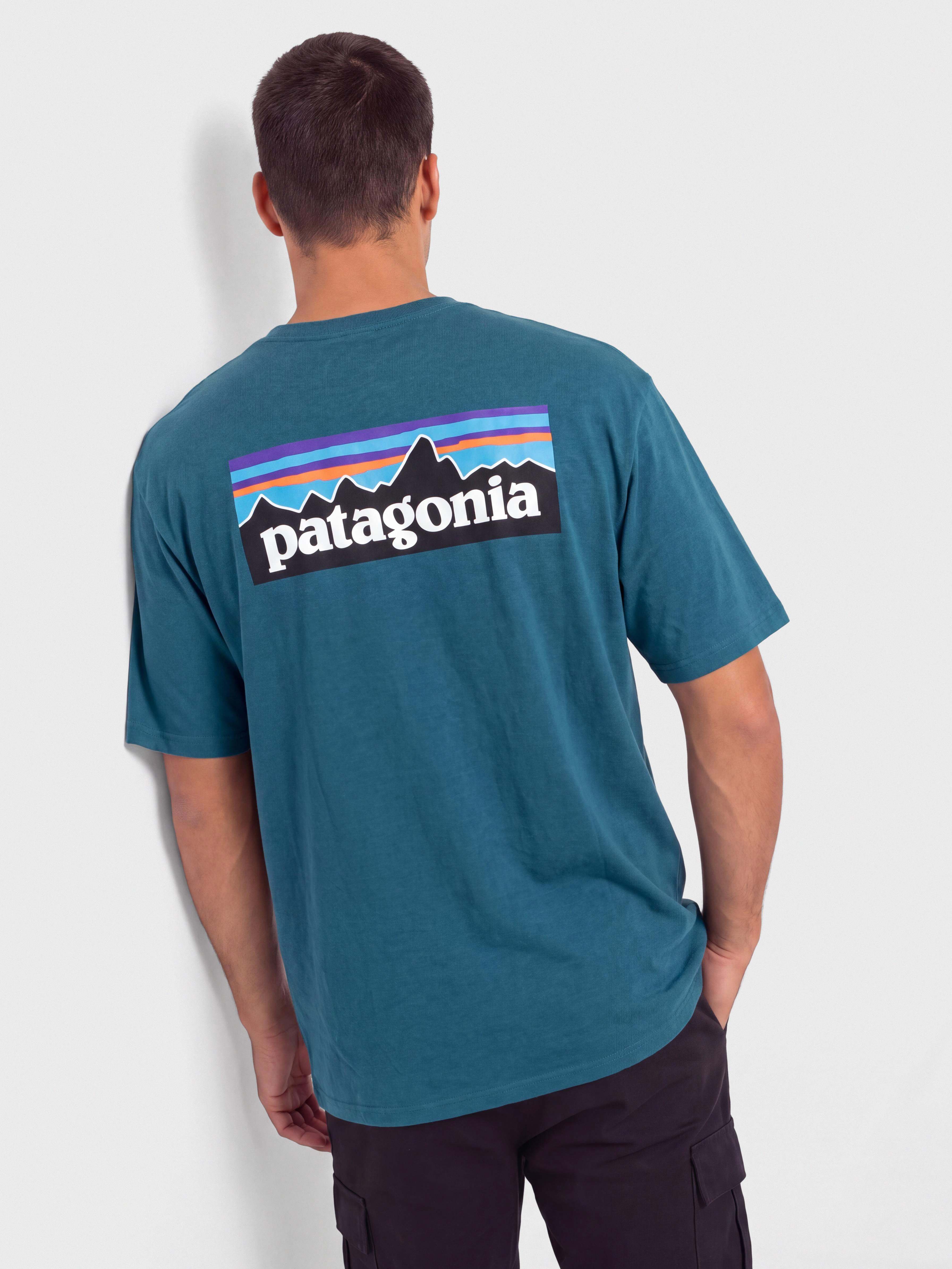 Тениска Patagonia P 6 Logo Responsibili (glacial blue)