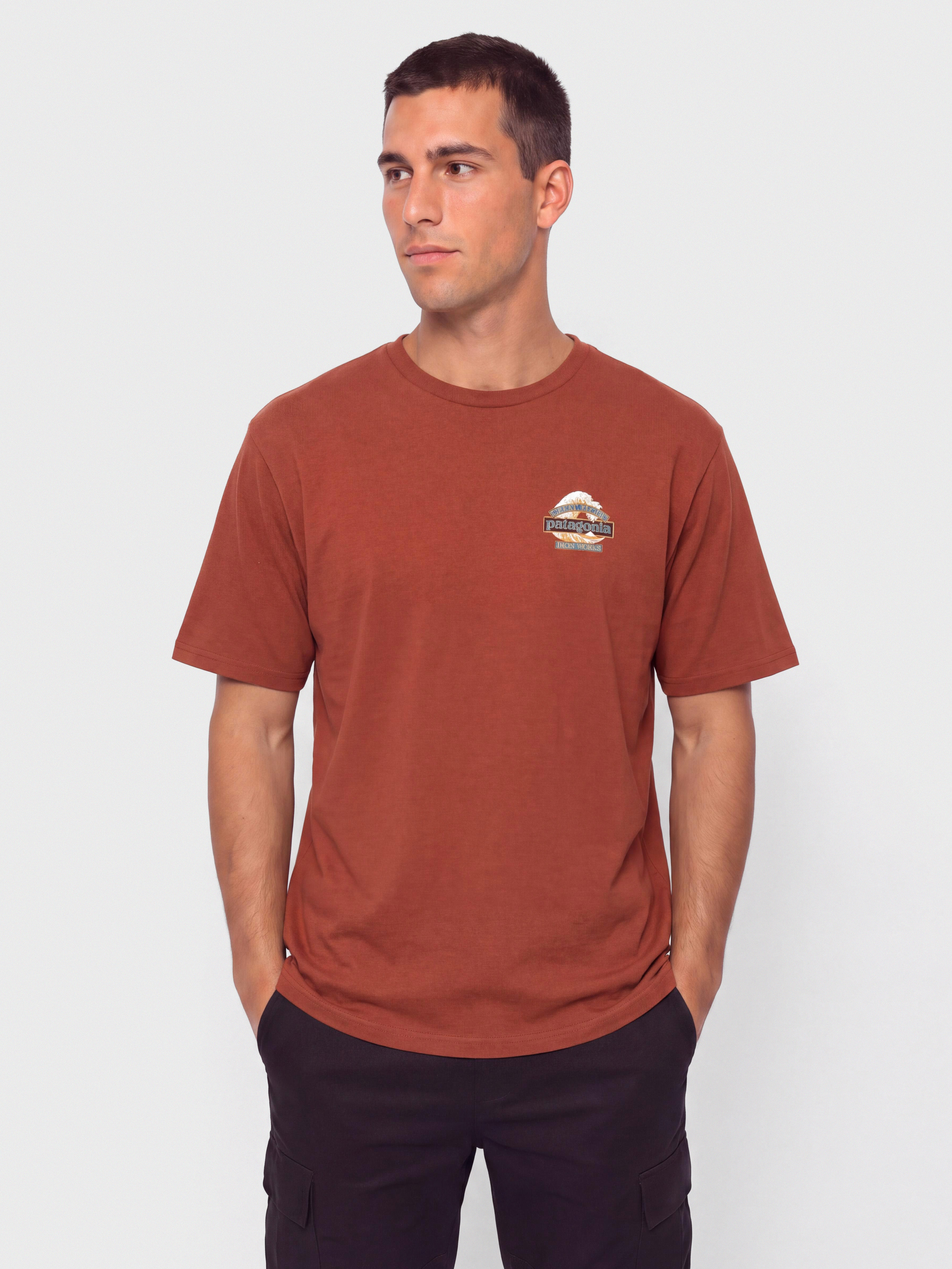 Тениска Patagonia Great Waves Responsibili (rusty red)