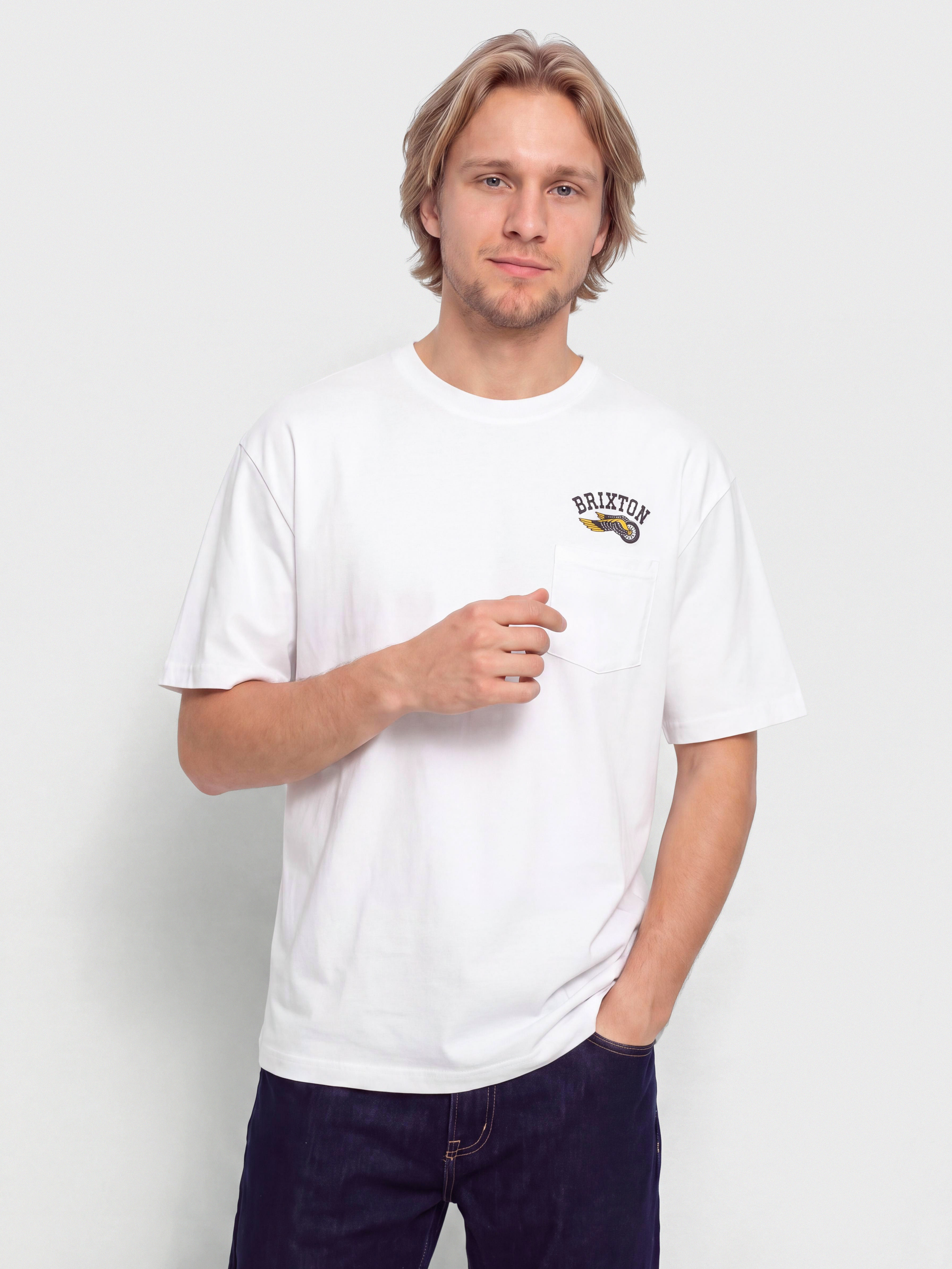 Тениска Brixton Roller Tlrt Pkt (white)