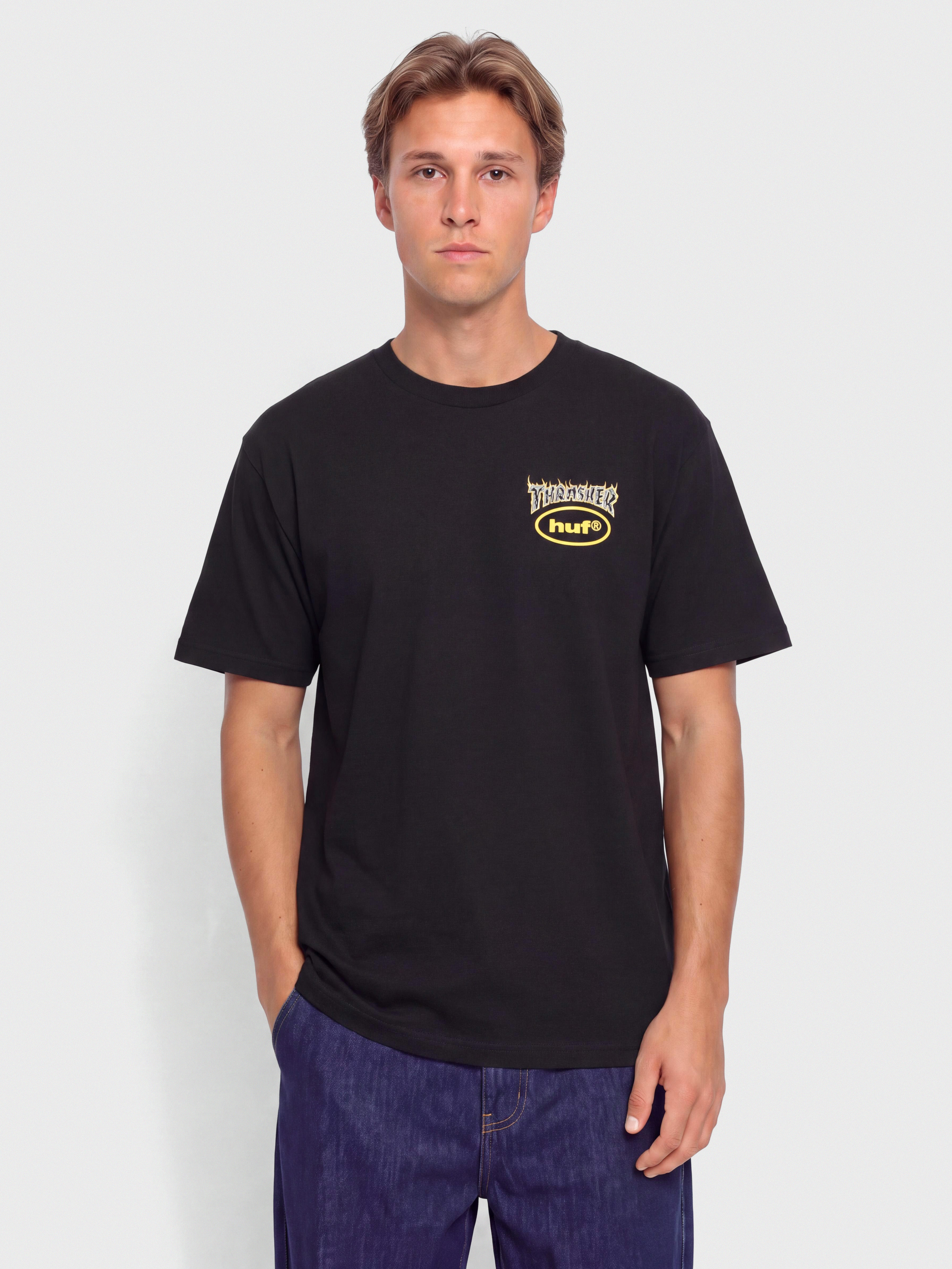 Тениска HUF X Thrasher Meltdown (black)