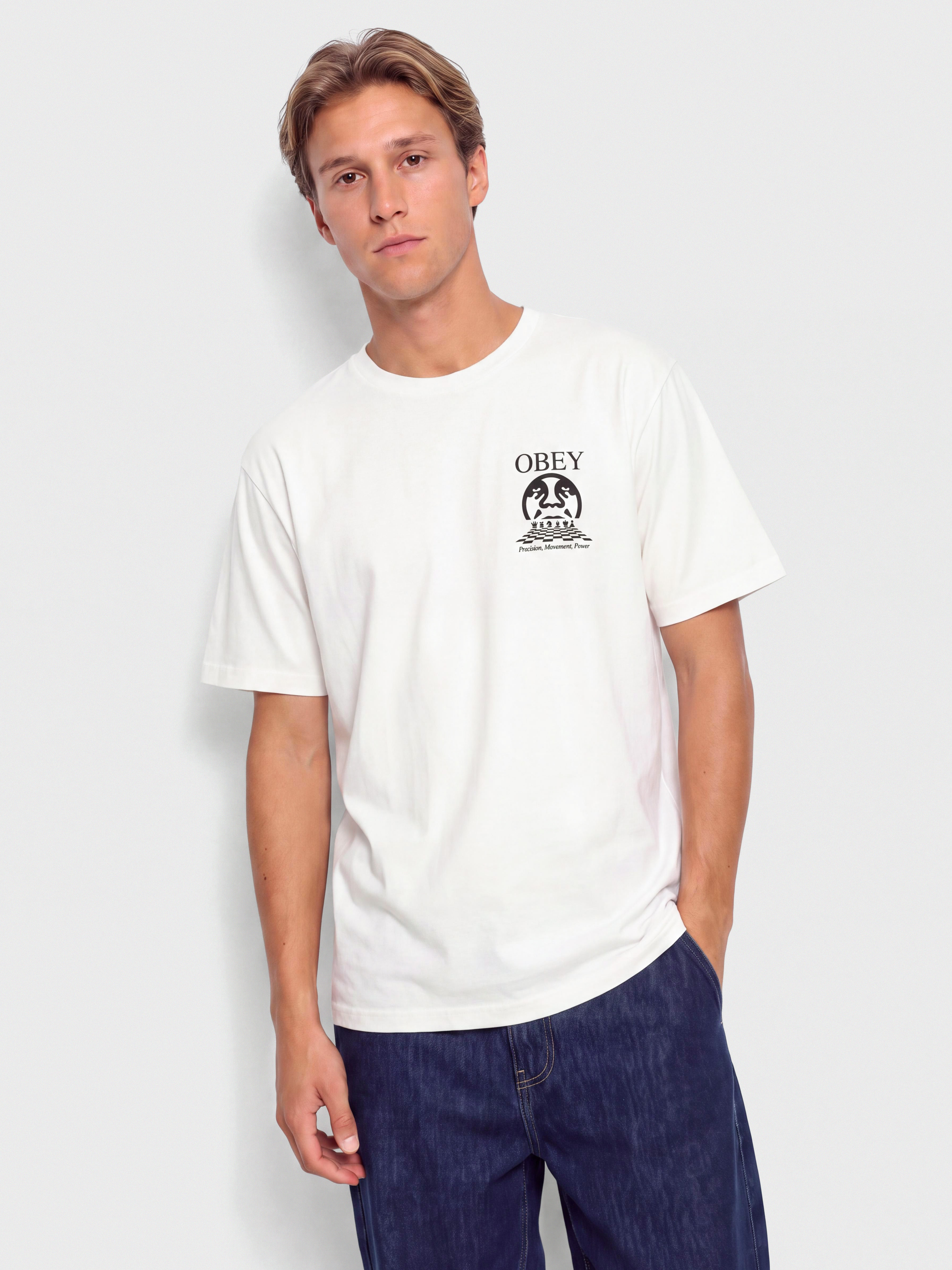 Тениска OBEY Obey Precision (pigment vintage white)