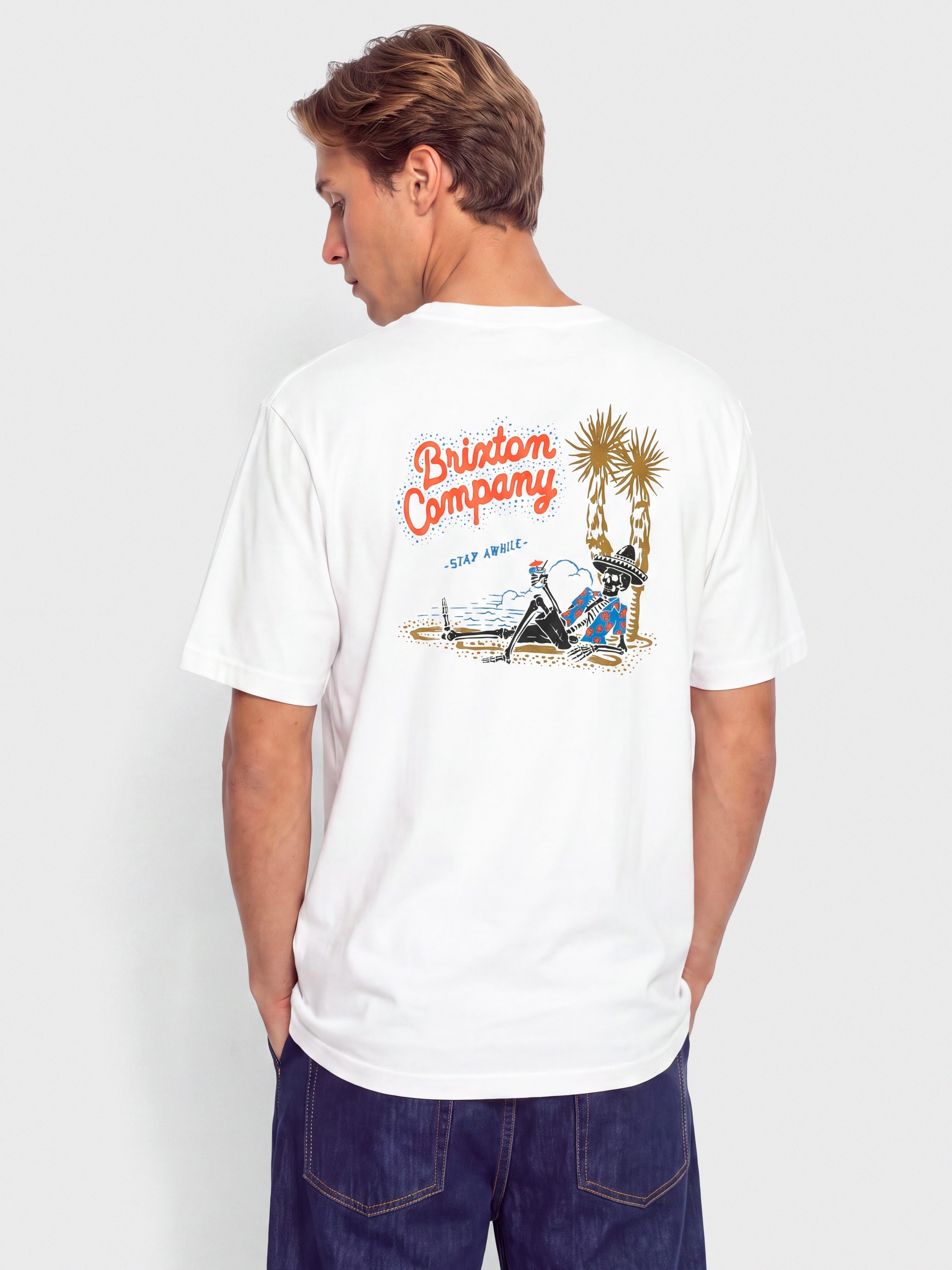 Тениска Brixton Stay While Std (white)