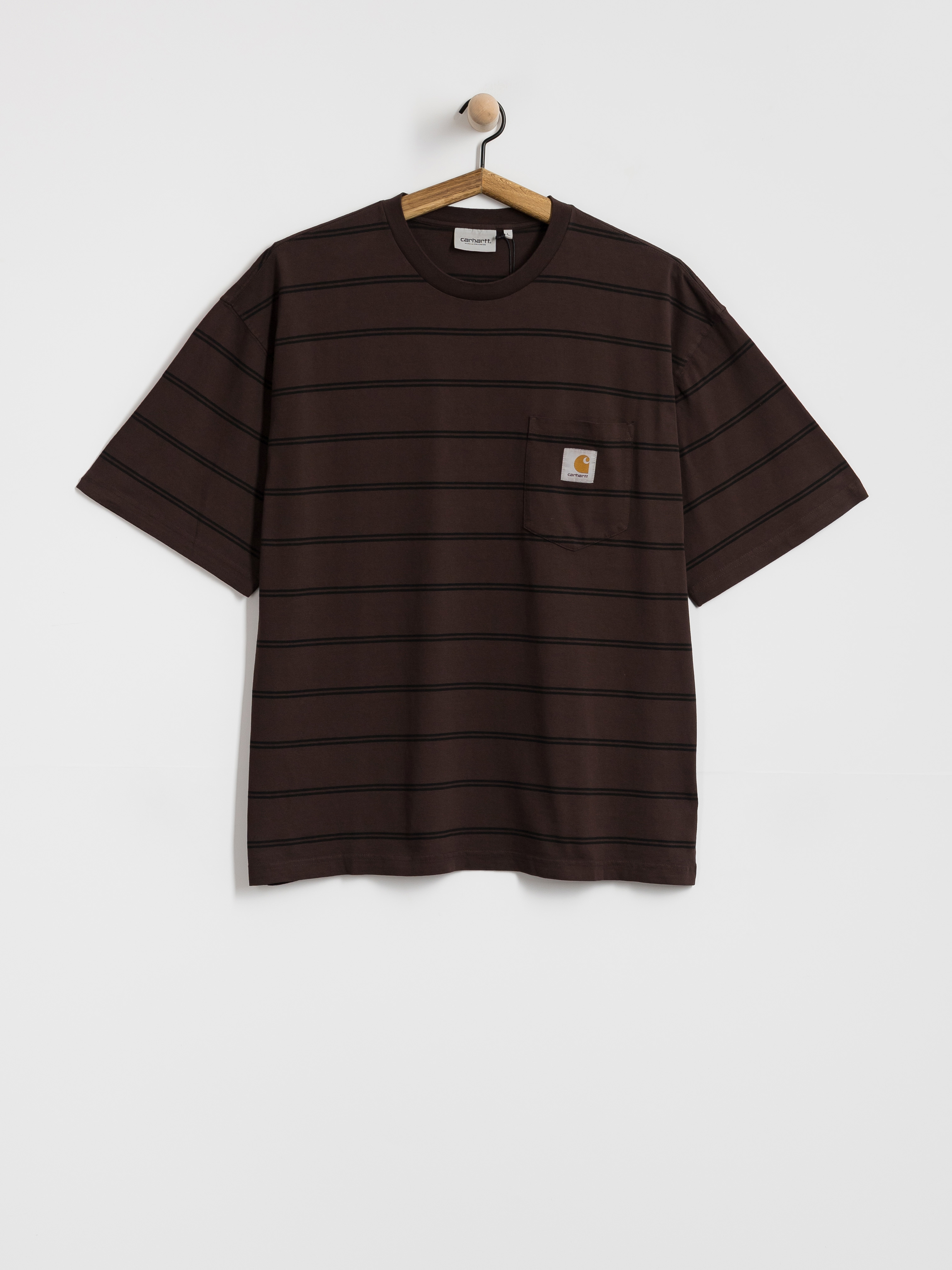 Тениска Carhartt WIP Cardona Pocket (cardona stripe natural/palisander/garment dyed)