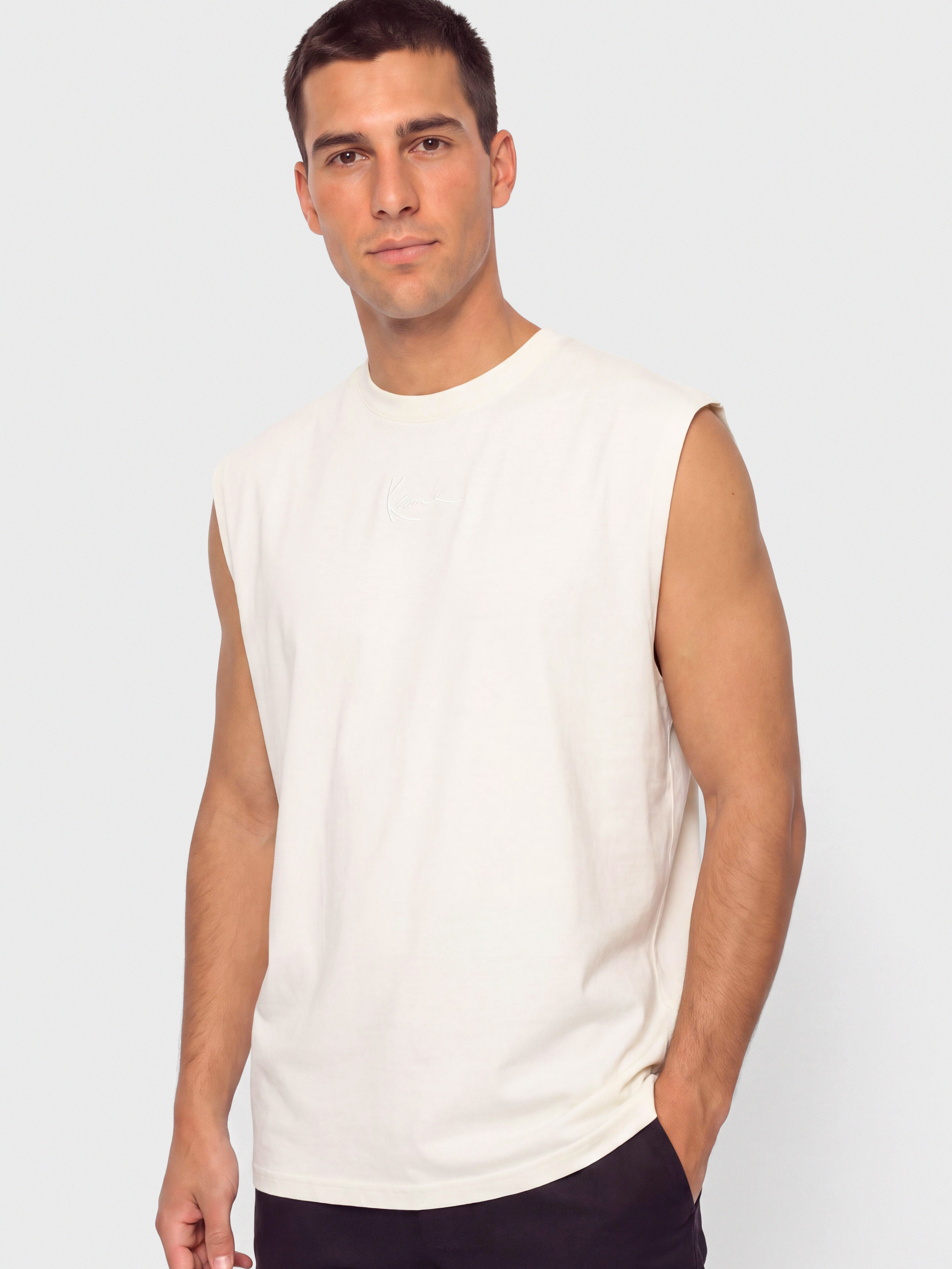 Тениска Karl Kani Small Signature Essential Sleeveless (off white)