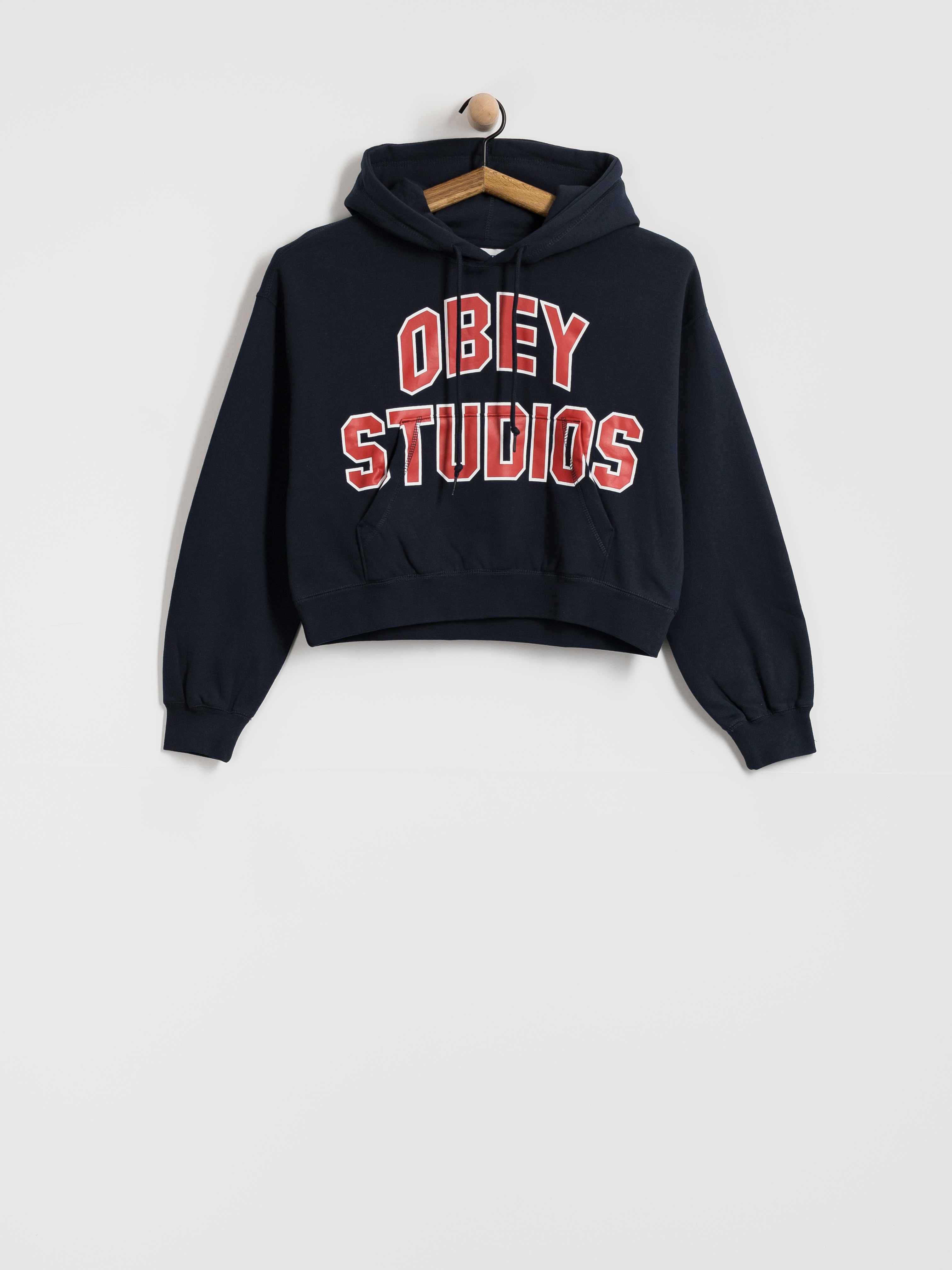 Суитшърт с качулка OBEY Studios Collegiate HD Wmn (dark navy)