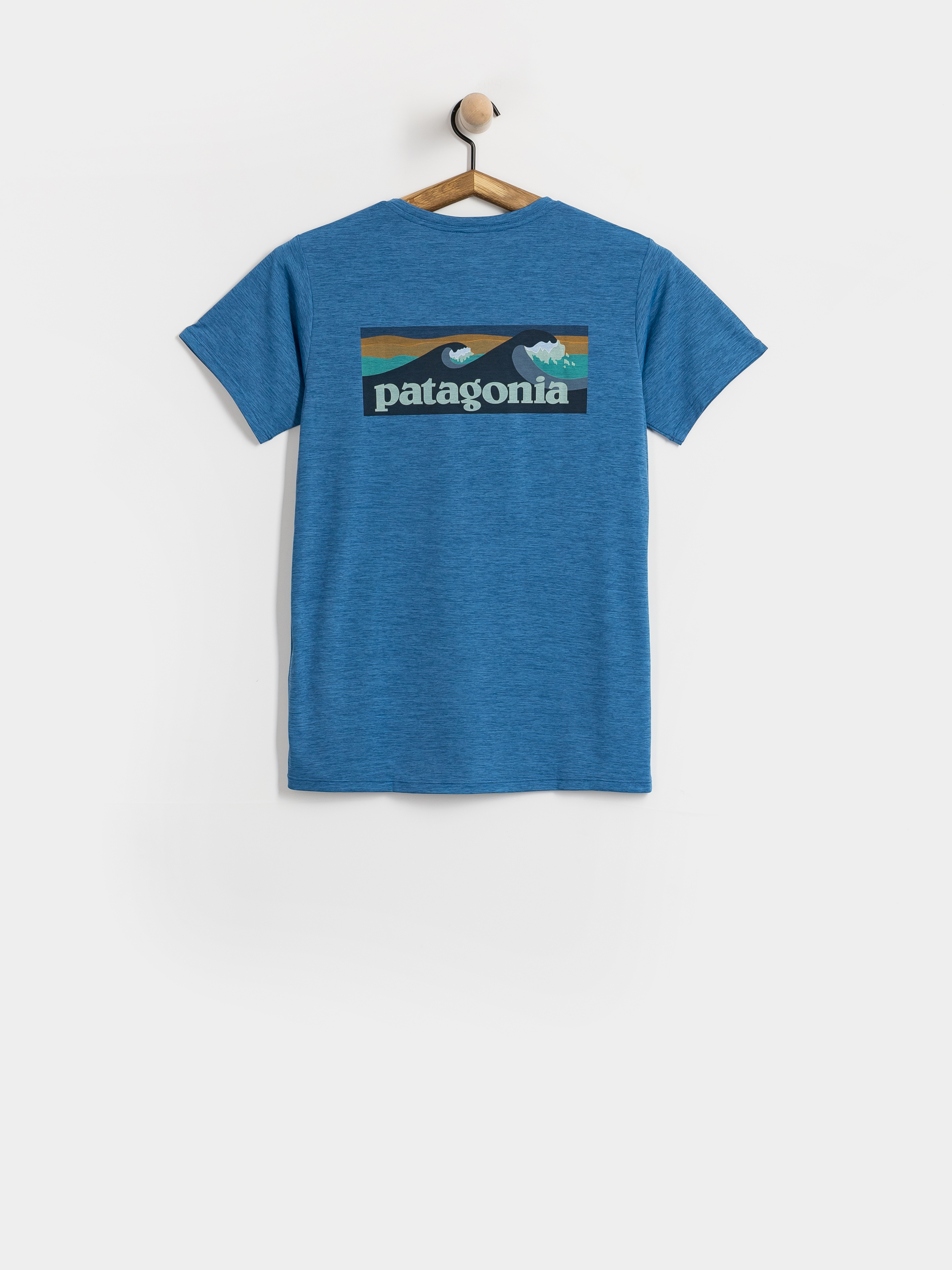 Тениска Patagonia Cap Cool Daily Boardshort Logo Wmn (aquatic blue light aquatic blue x dye)