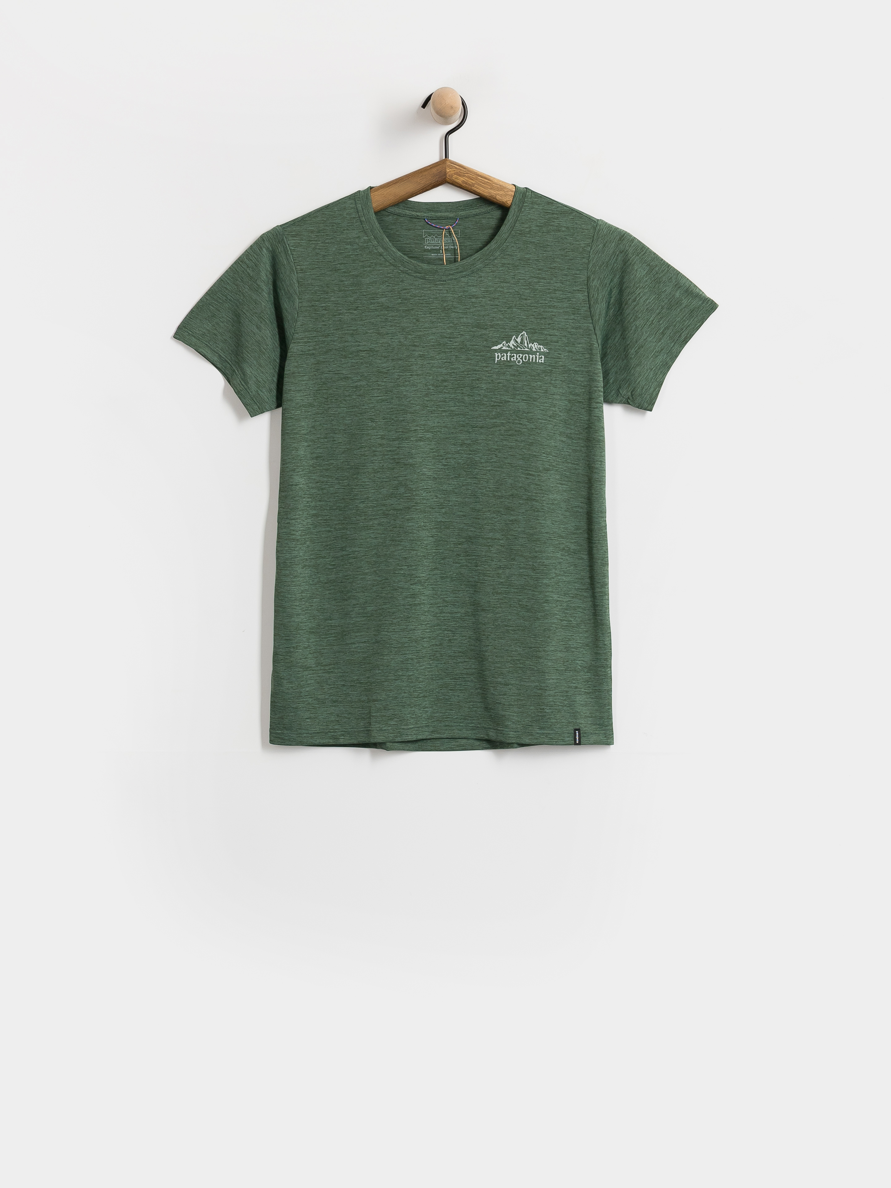 Тениска Patagonia Cap Cool Daily Cloud Crag Wmn (canopy green light canopy green x dye)