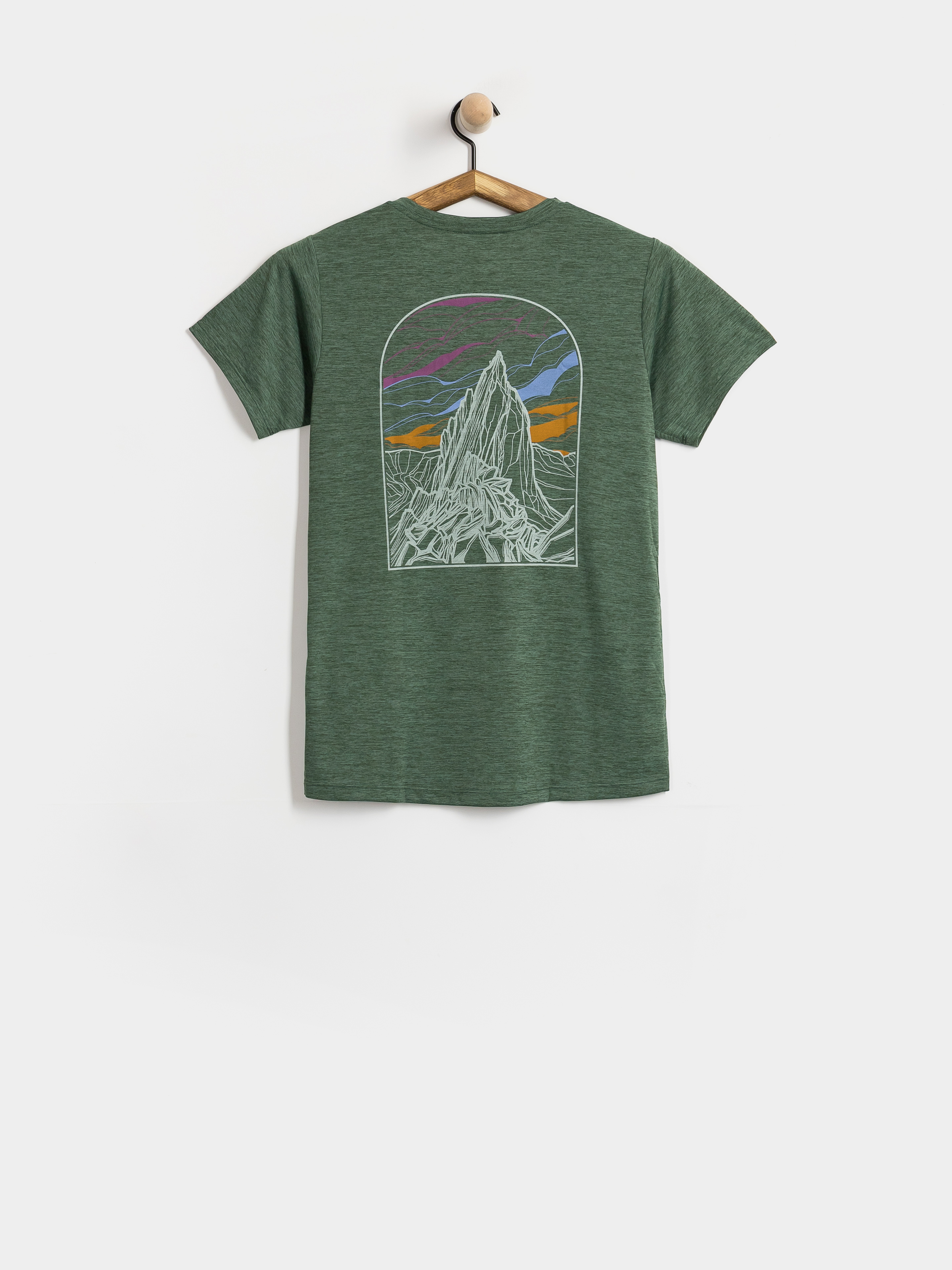 Тениска Patagonia Cap Cool Daily Cloud Crag Wmn (canopy green light canopy green x dye)