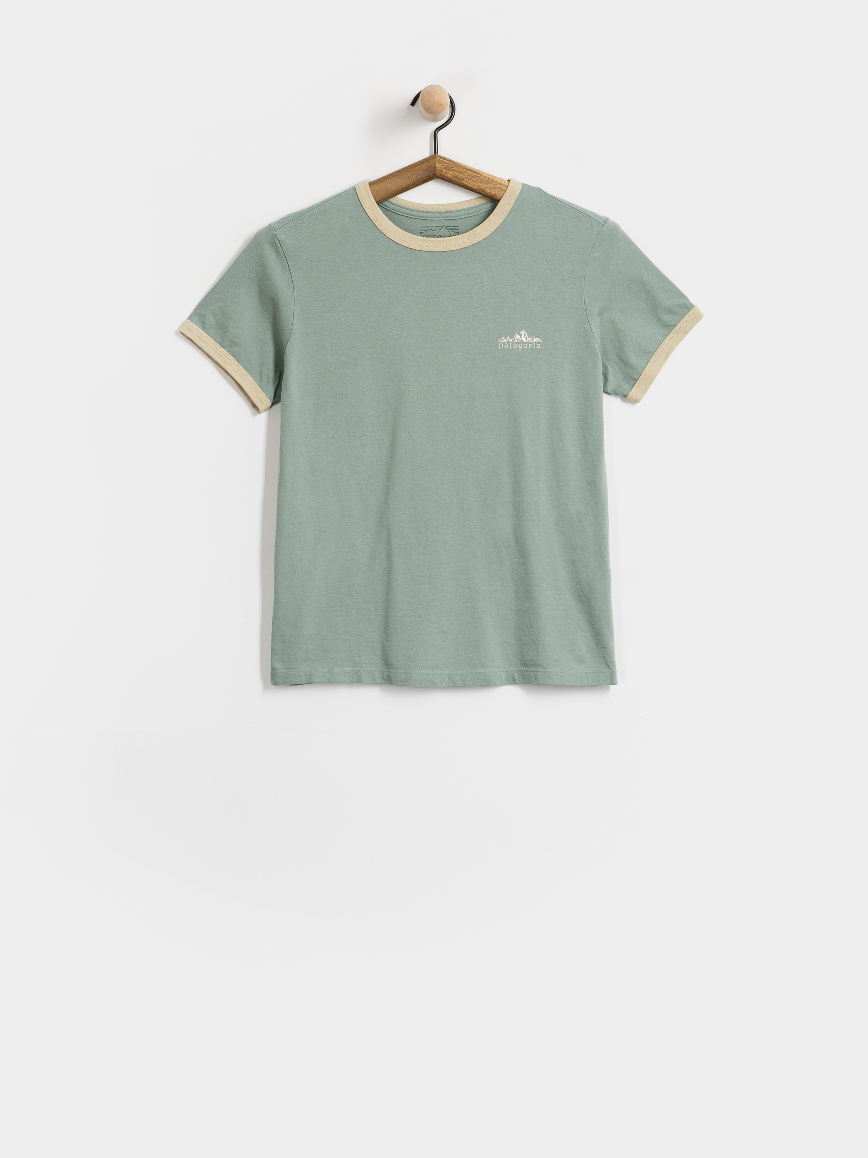 Тениска Patagonia Fitz Roy Foothills Ringer Wmn (cover green)