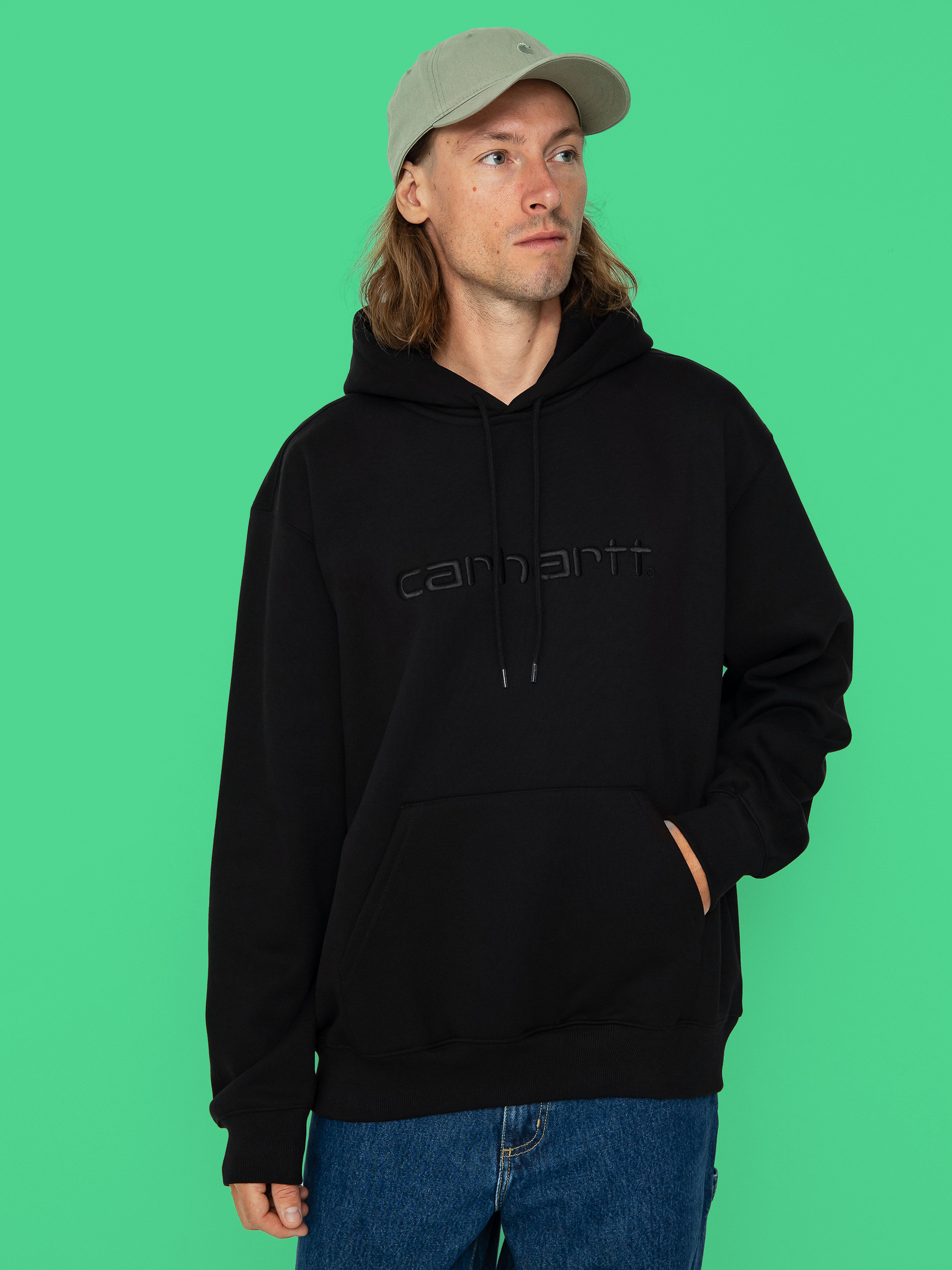 Суитшърт с качулка Carhartt WIP Carhartt HD (black/black)