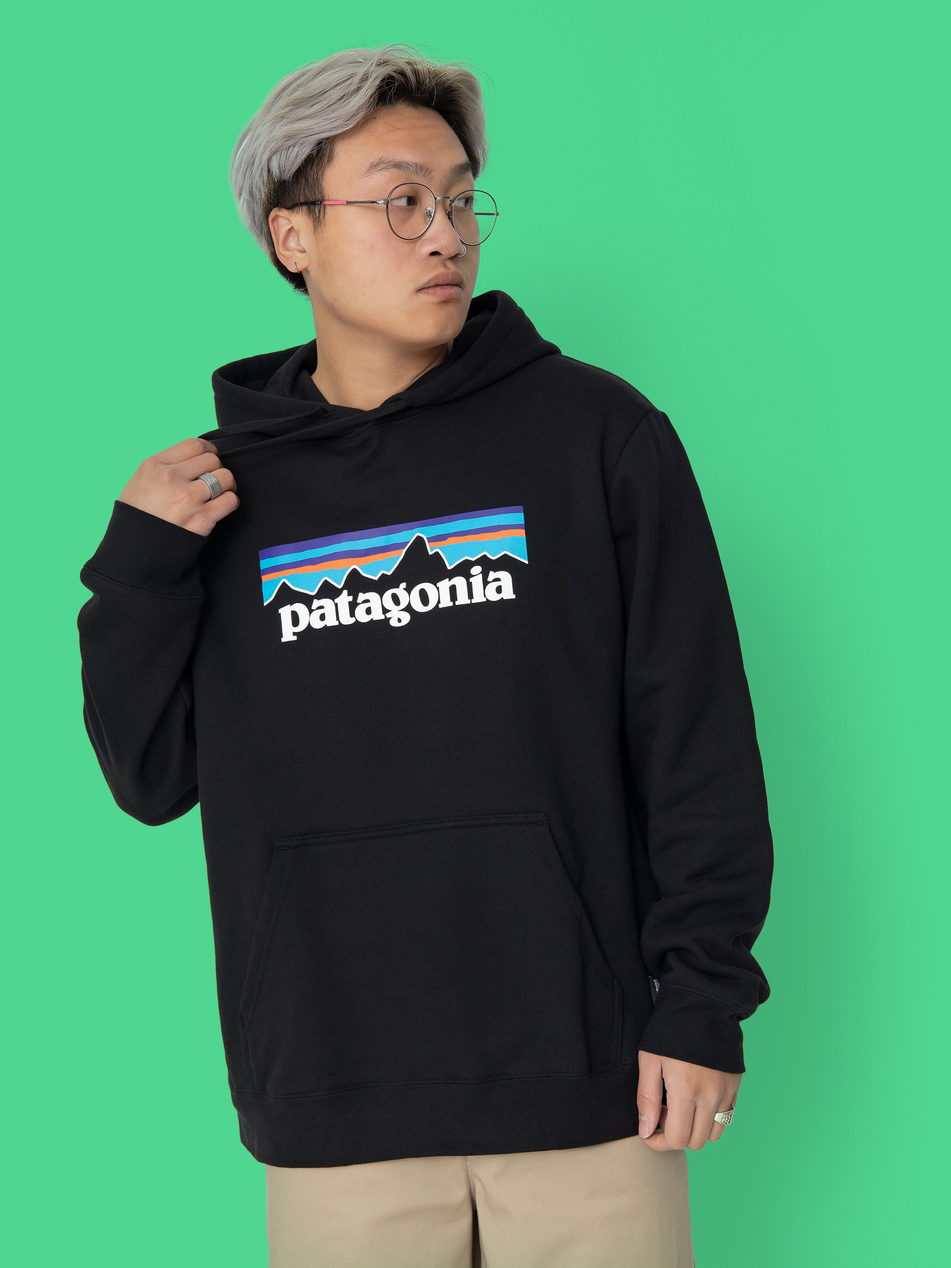 Суитшърт с качулка Patagonia P-6 Logo Uprisal HD (black)