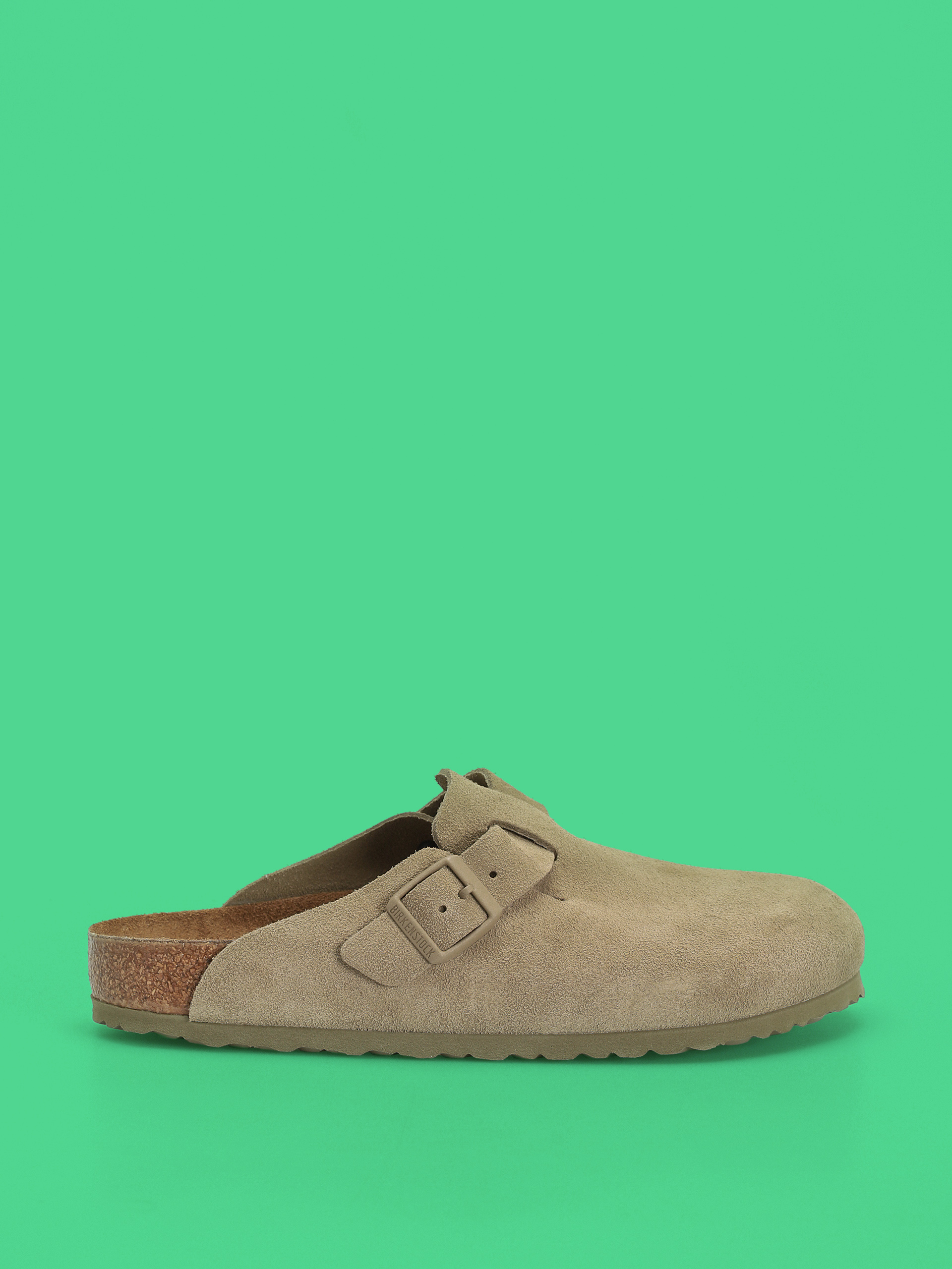 Чехли Birkenstock Boston Suede Leather Regular (faded khaki)