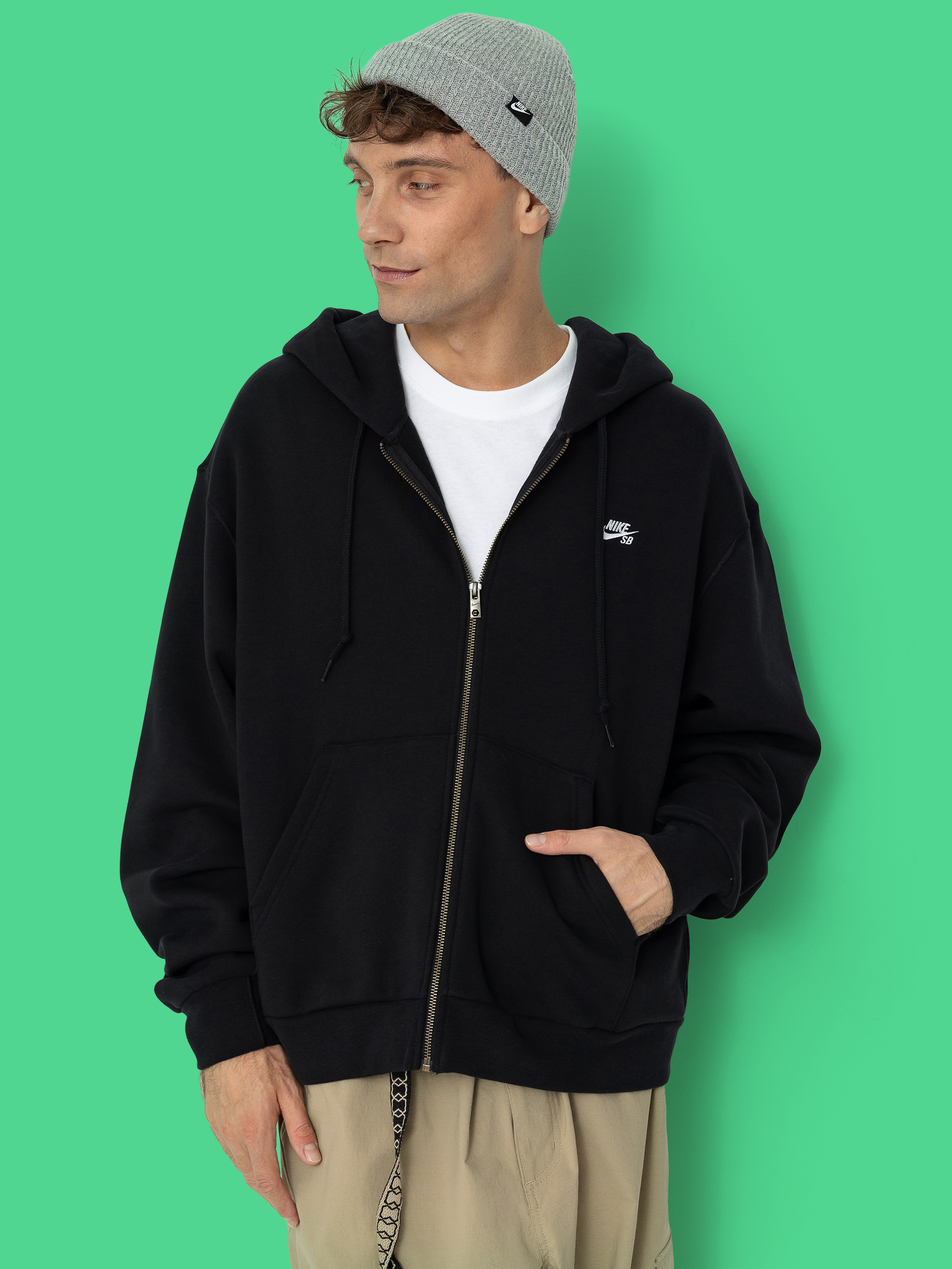 Суитшърт с качулка Nike SB Essential LBR ZHD (black/white)
