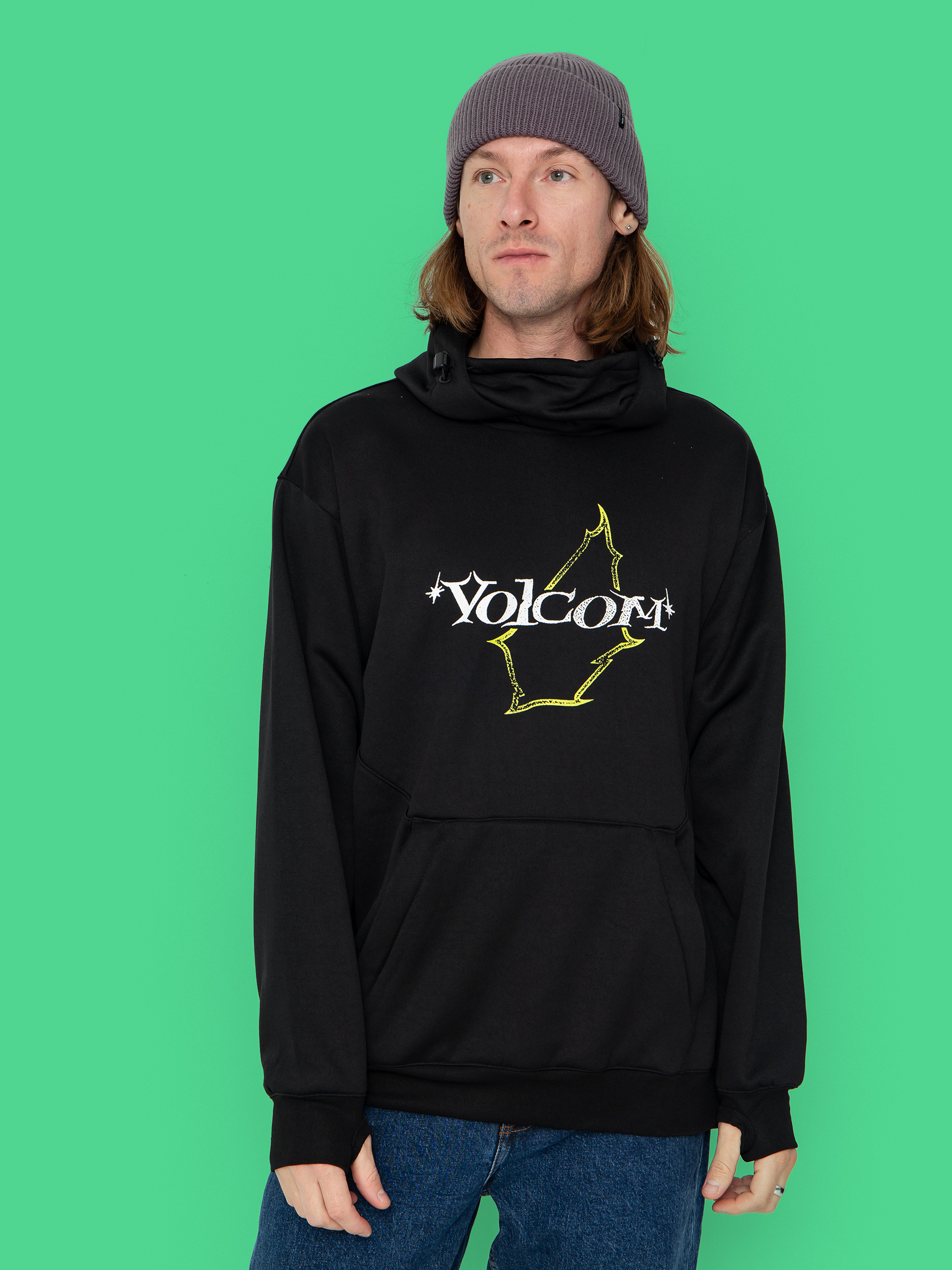 Суитшърт с качулка Volcom Hydro Riding HD (black)