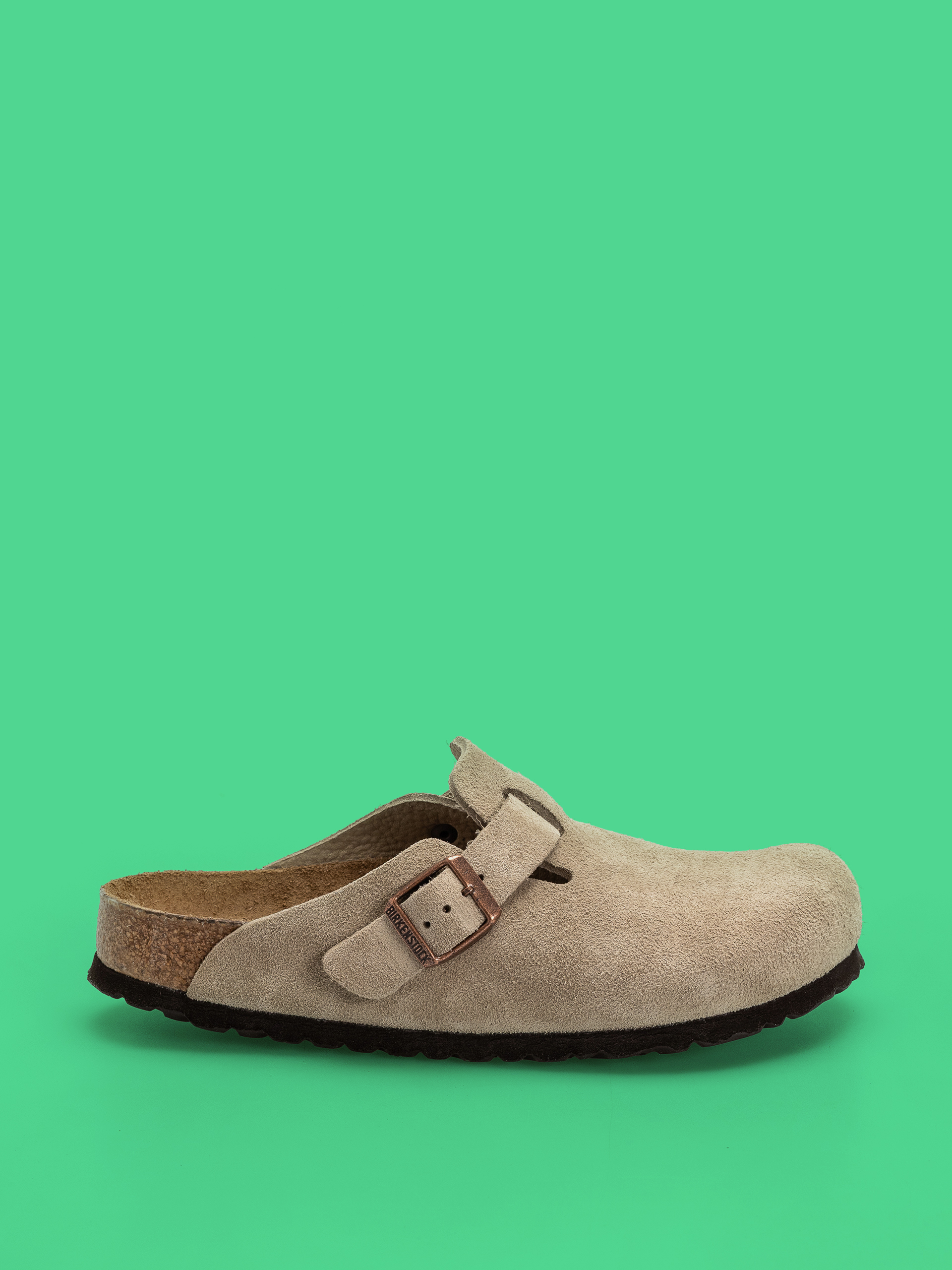 Чехли Birkenstock Boston Soft Footbed Suede Leather Regular (taupe)