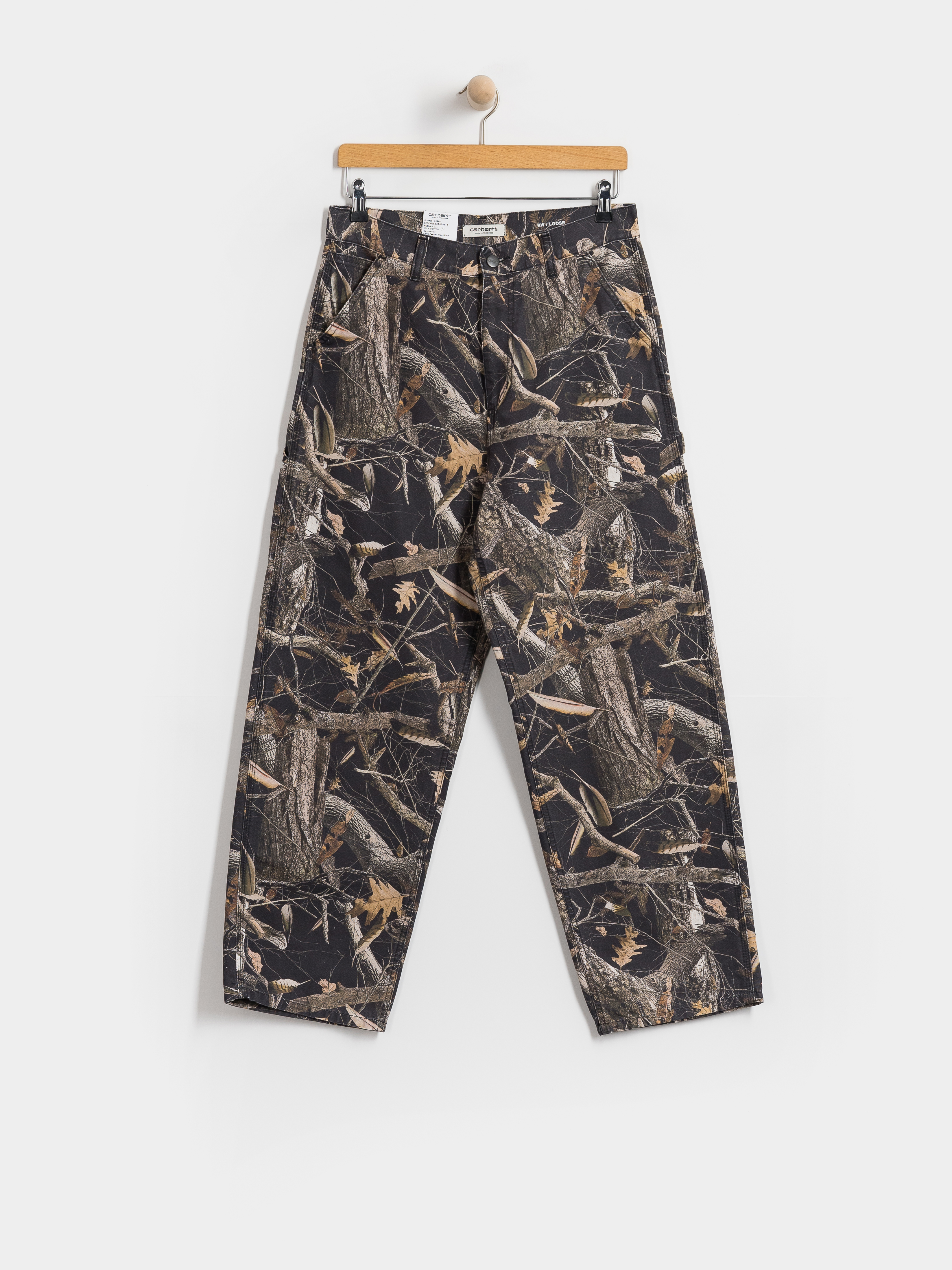 Панталони Carhartt WIP Brandon Single Knee Wmn (camo feather tree black/heavy stone wash)