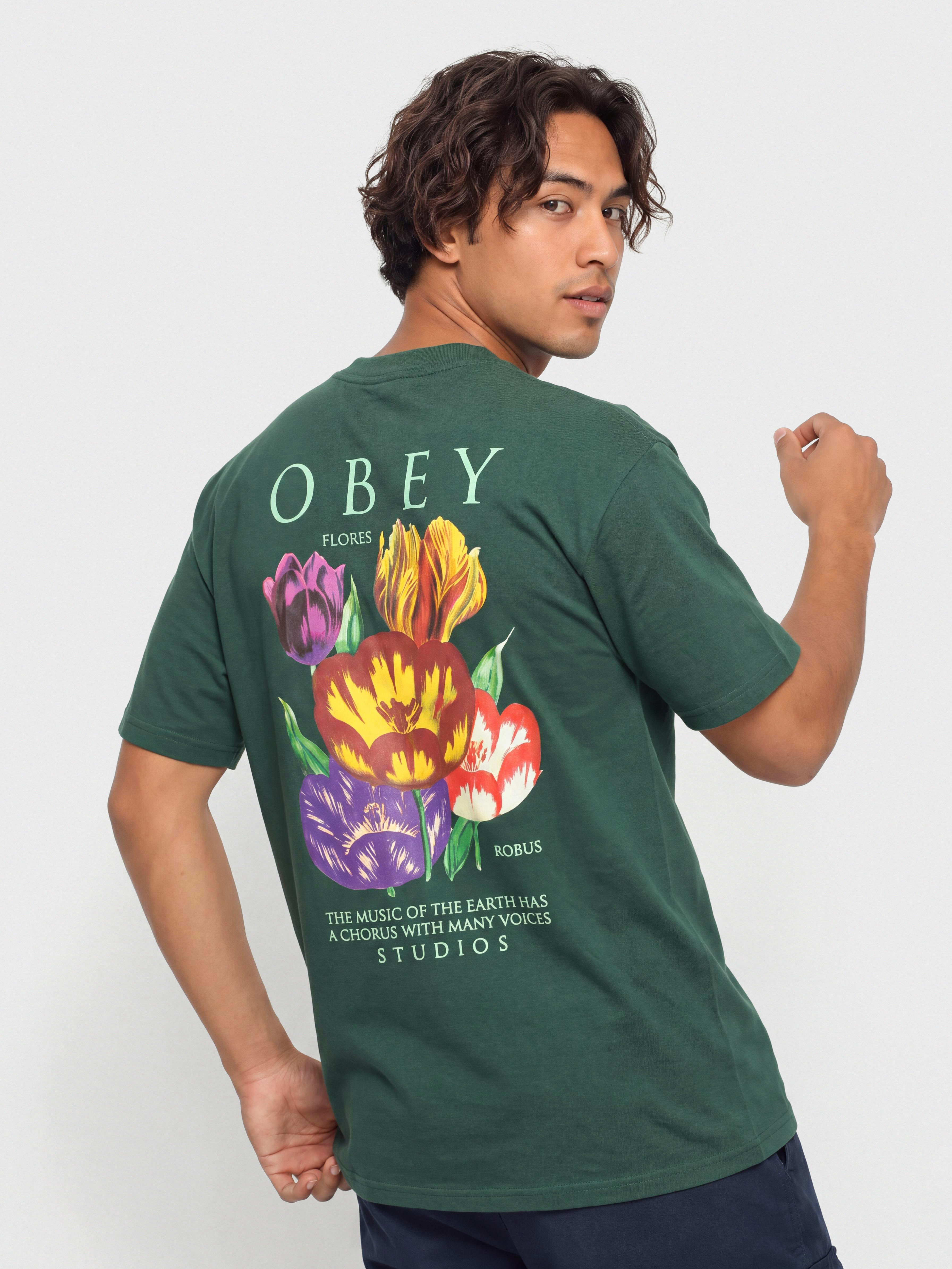 Тениска OBEY Flores Robus (rainforest)