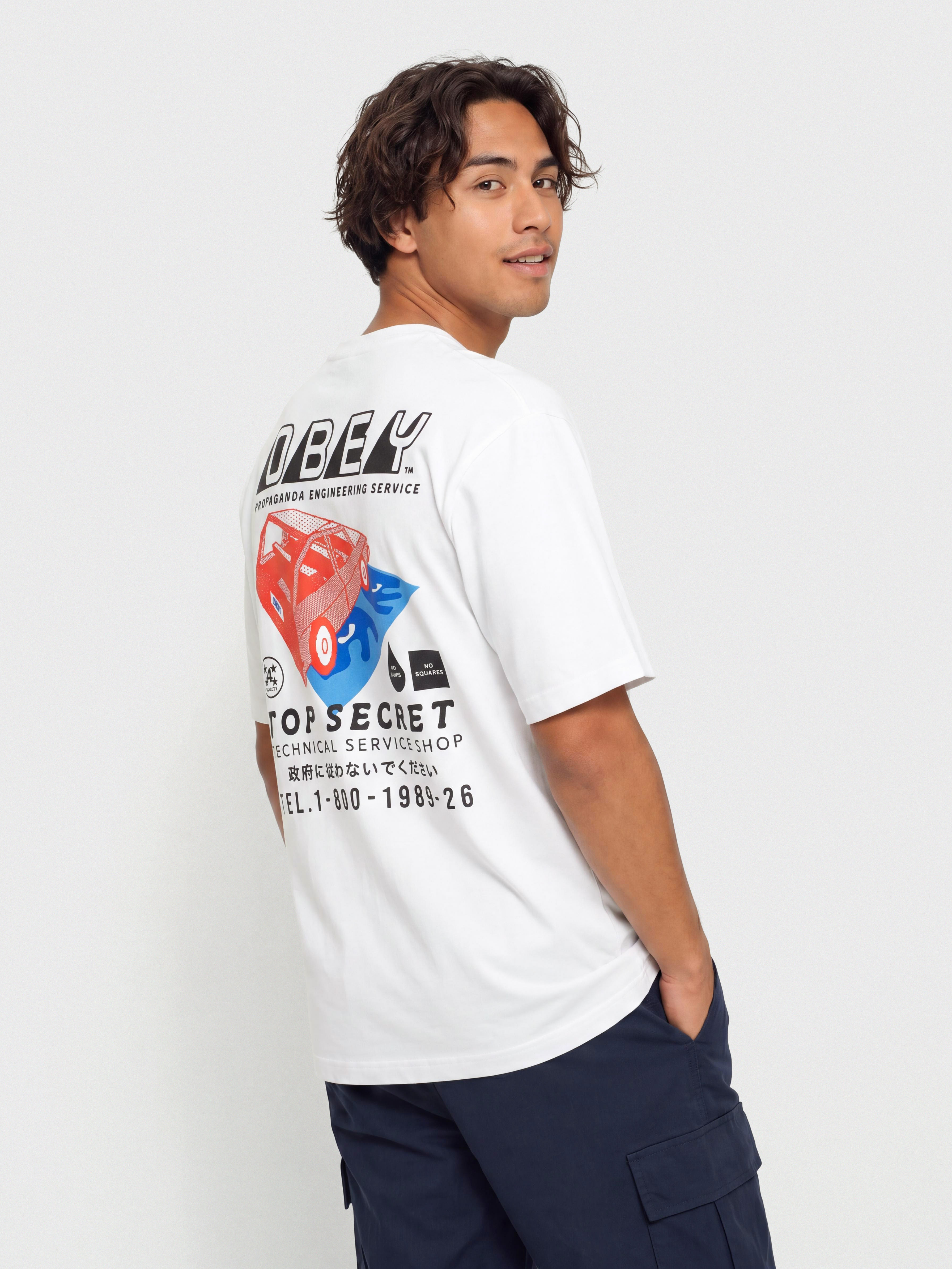 Тениска OBEY Top Secret (white)