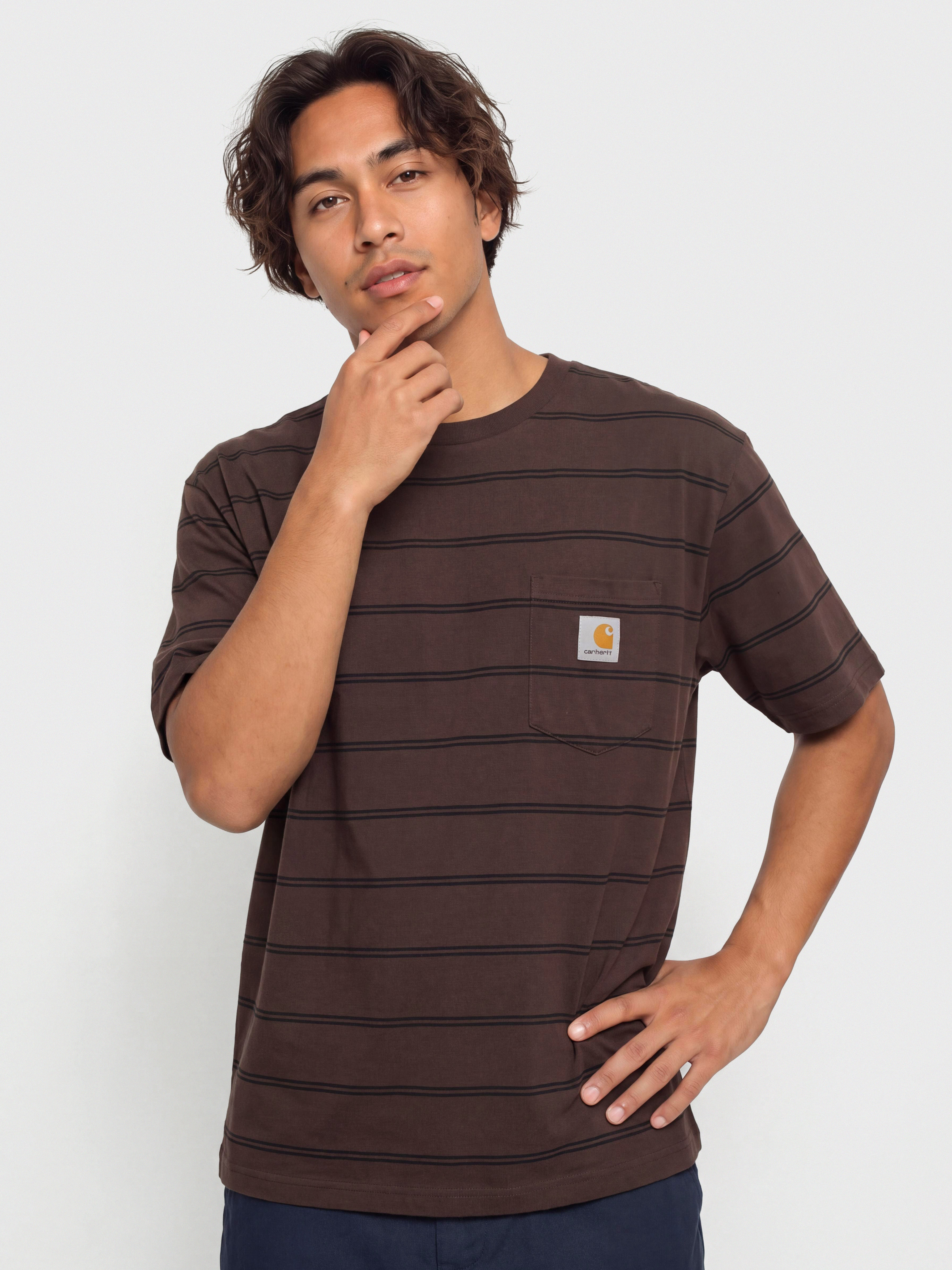 u0422u0435u043du0438u0441u043au0430 Carhartt WIP Cardona Pocket (cardona stripe natural/palisander/garment dyed)