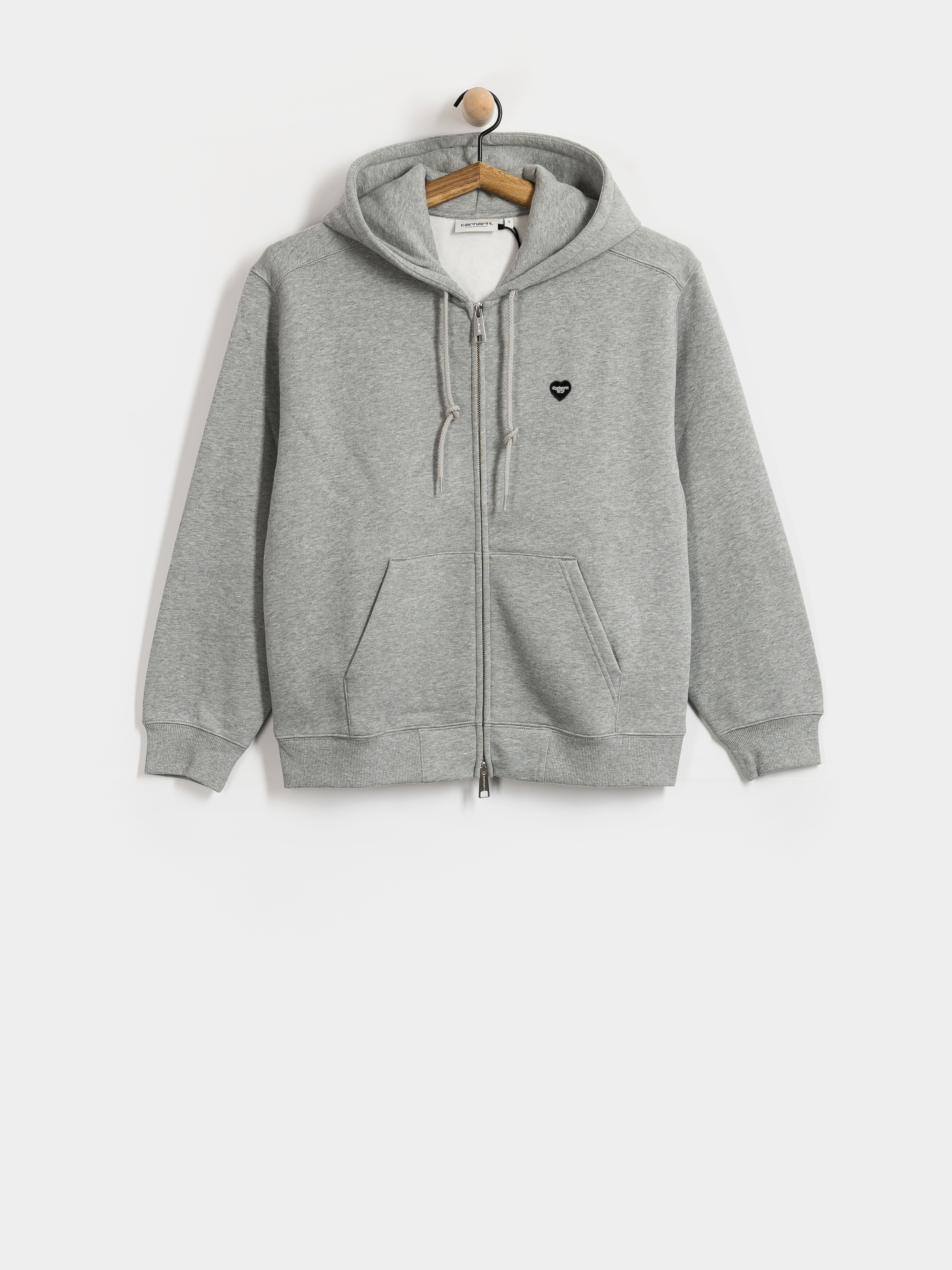 Суитшърт с качулка Carhartt WIP Small Heart Patch ZHD Wmn (grey heather/black)