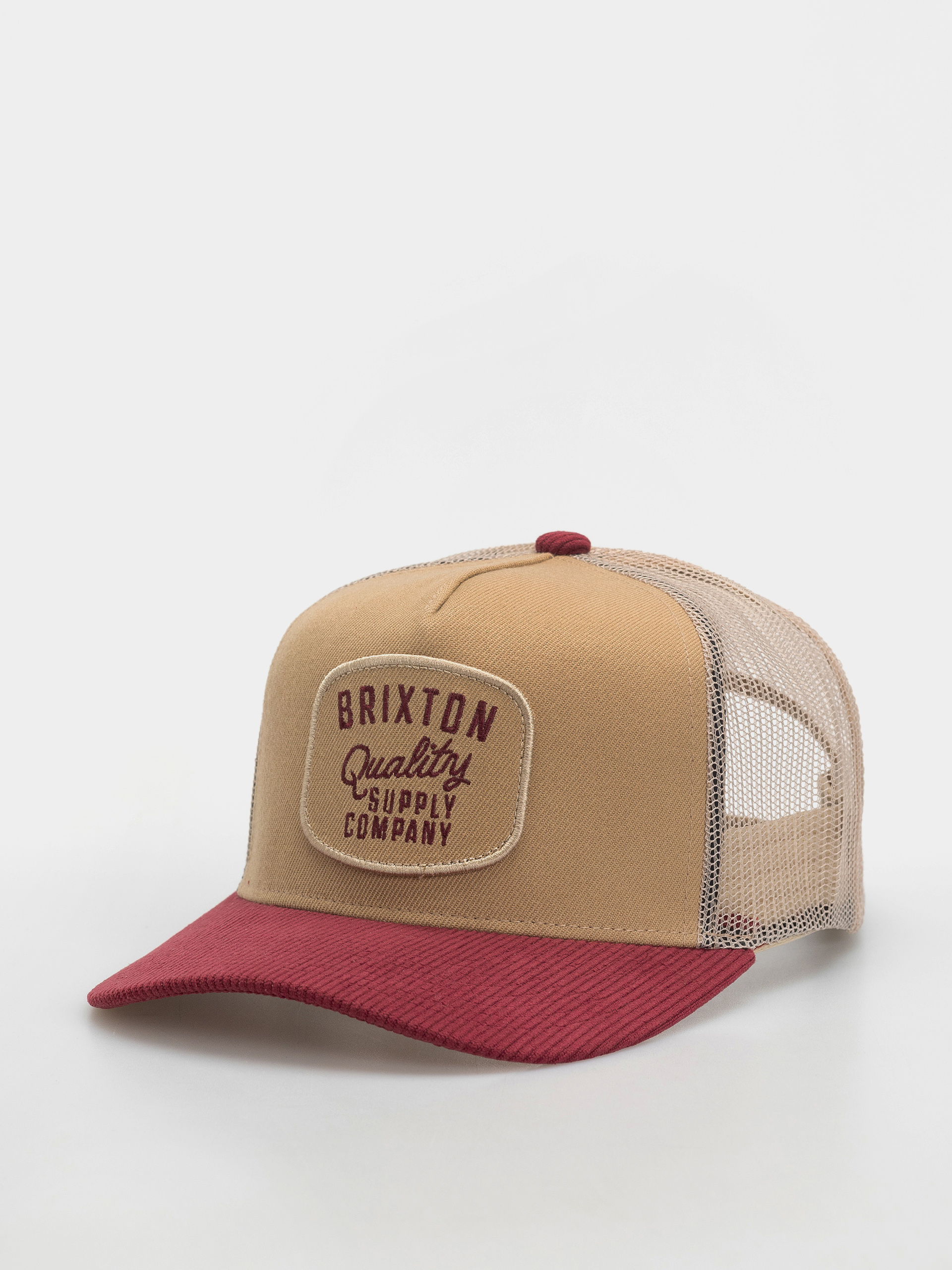u0428u0430u043fu043au0430 u0441 u043au043eu0437u0438u0440u043au0430 Brixton Hubal C Mp Trucker Hat (oatmeal/dark brick corduroy)