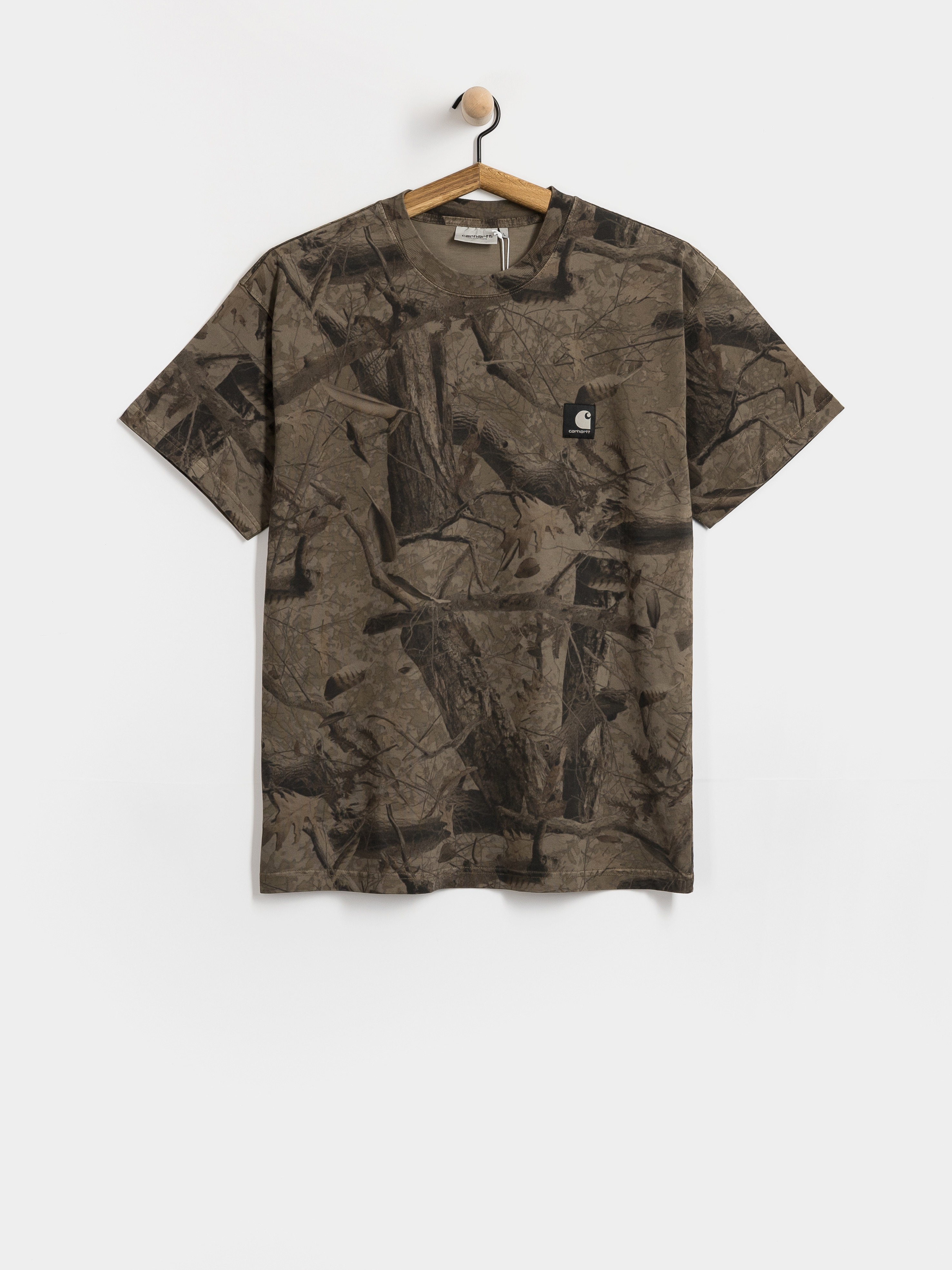 Тениска Carhartt WIP Feather Tree (camo feather tree khaki/shungite/garment dyed)