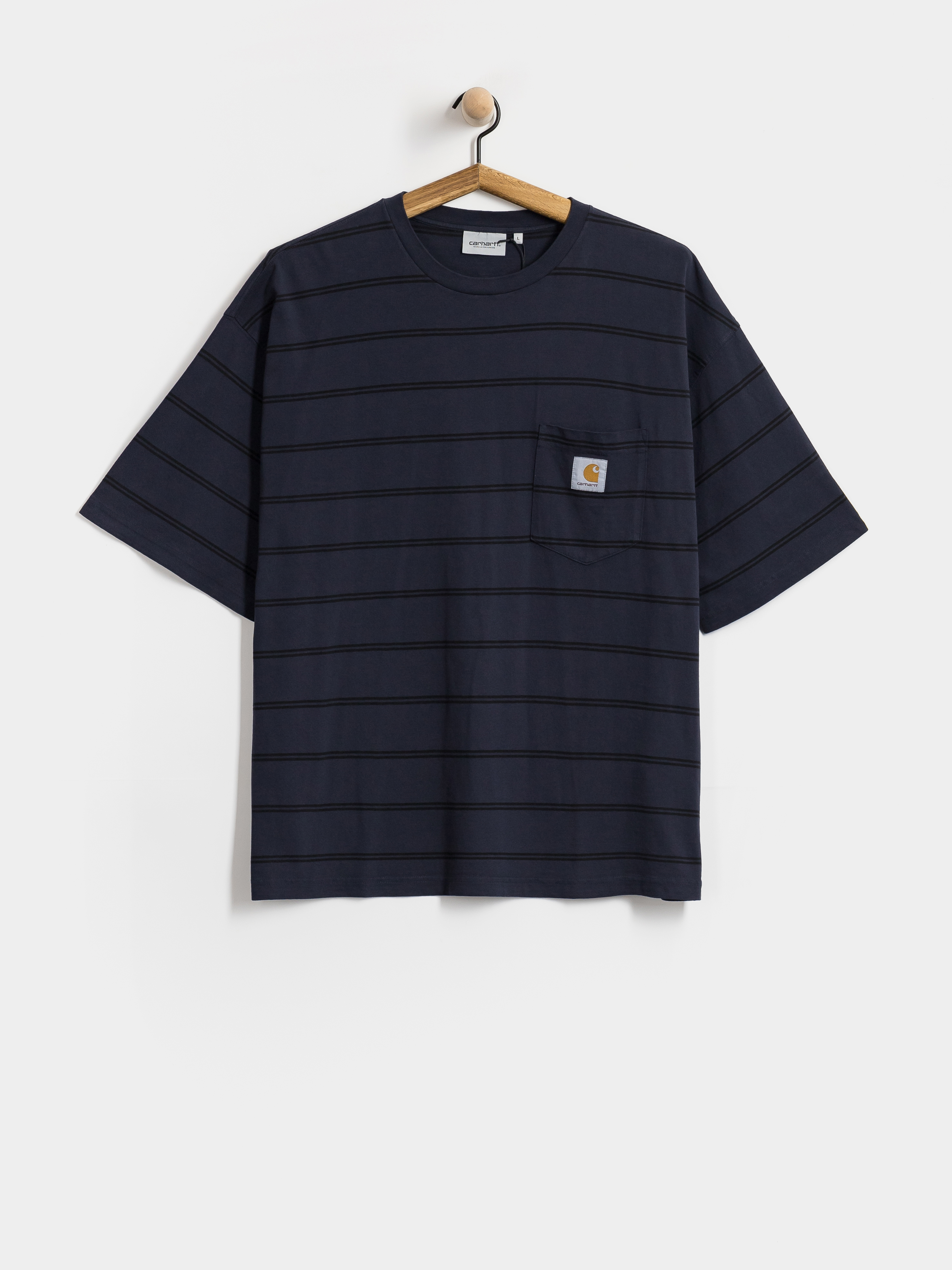 Тениска Carhartt WIP Cardona Pocket (cardona stripe natural/dark navy/garment dyed)