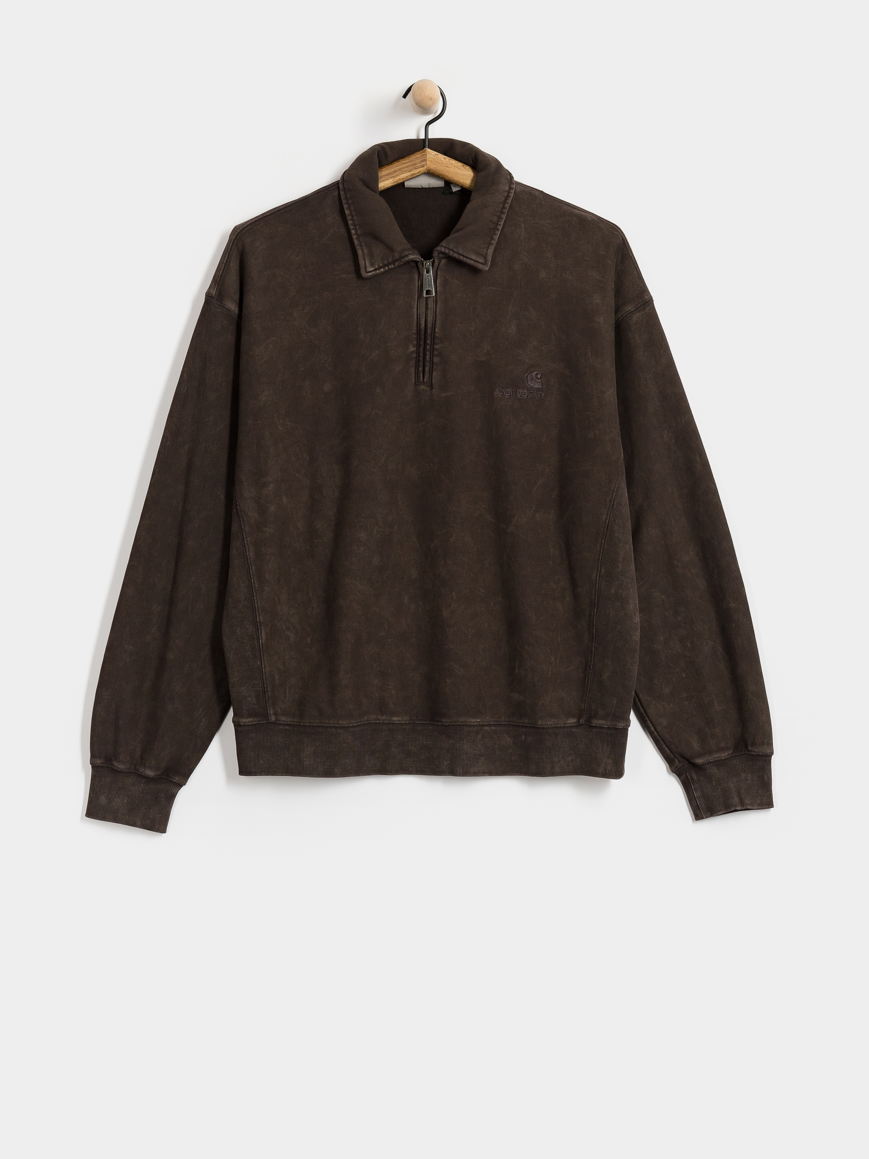 Суитшърт Carhartt WIP Lambert Polo (tobacco/moon wash)