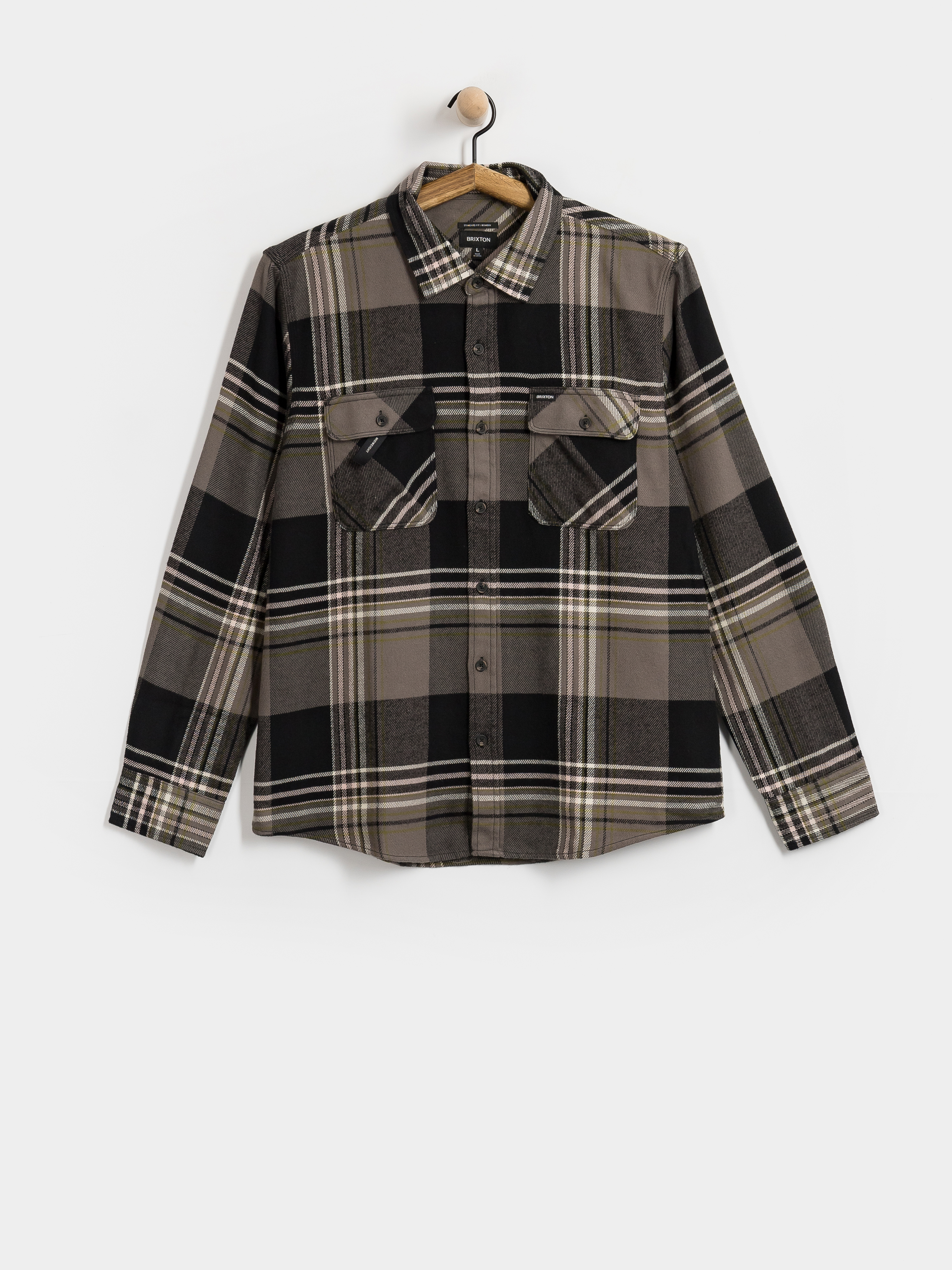 u0420u0438u0437u0430 Brixton Bowery Flannel Ls (black/multi)