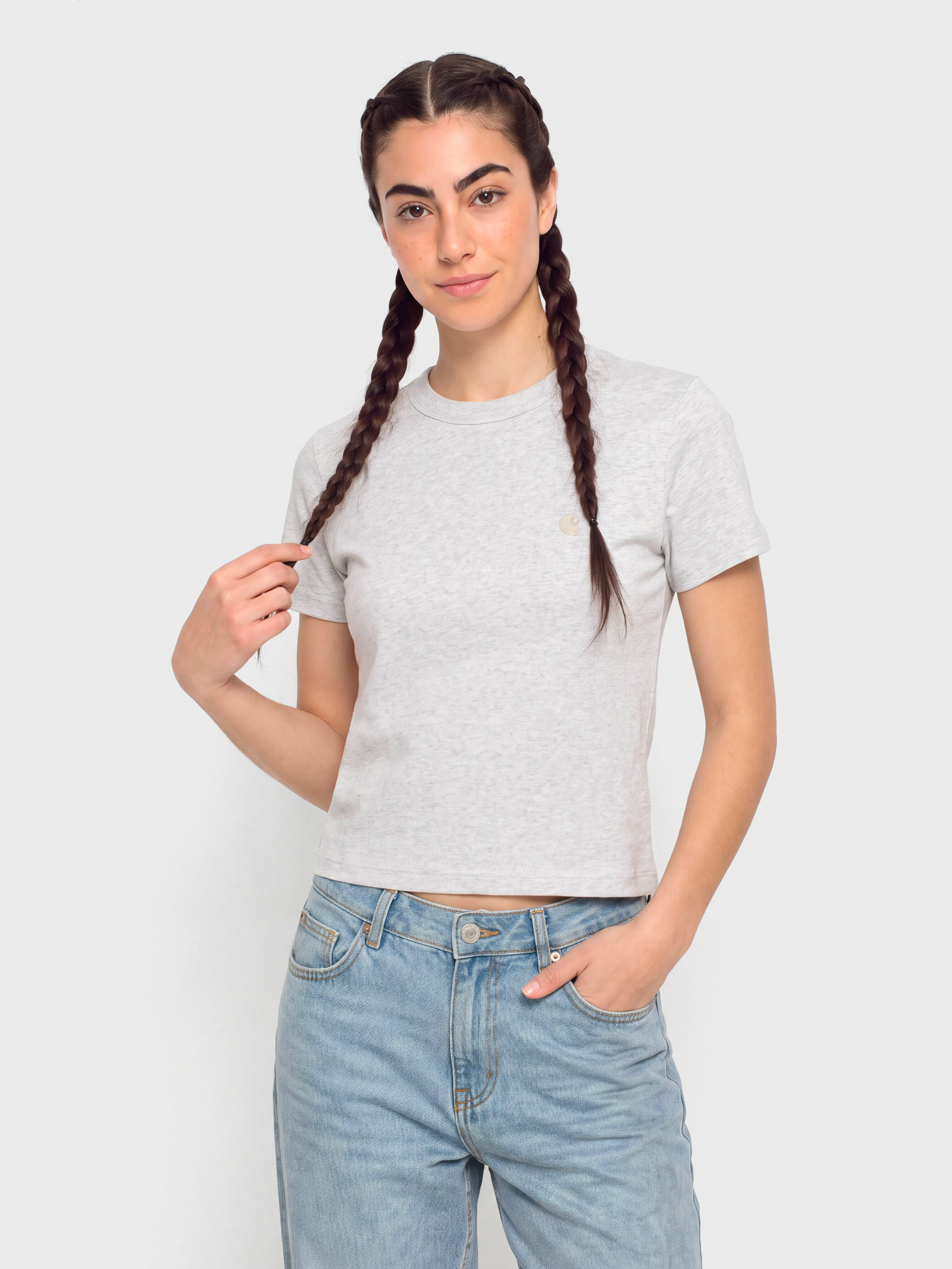 Тениска Carhartt WIP Philipa Wmn (ash heather)