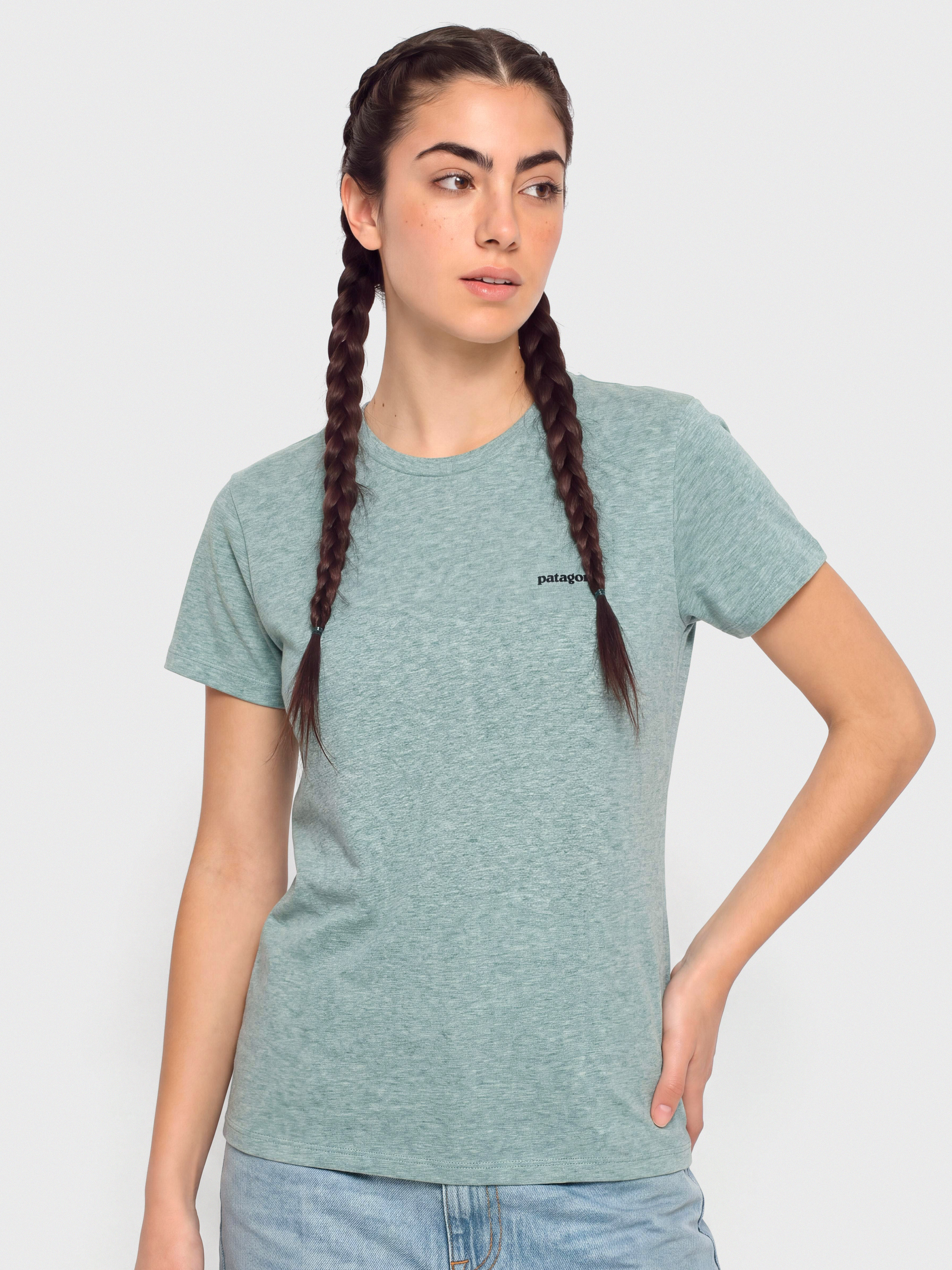 Тениска Patagonia P 6 Logo Responsibili Wmn (blue sage)