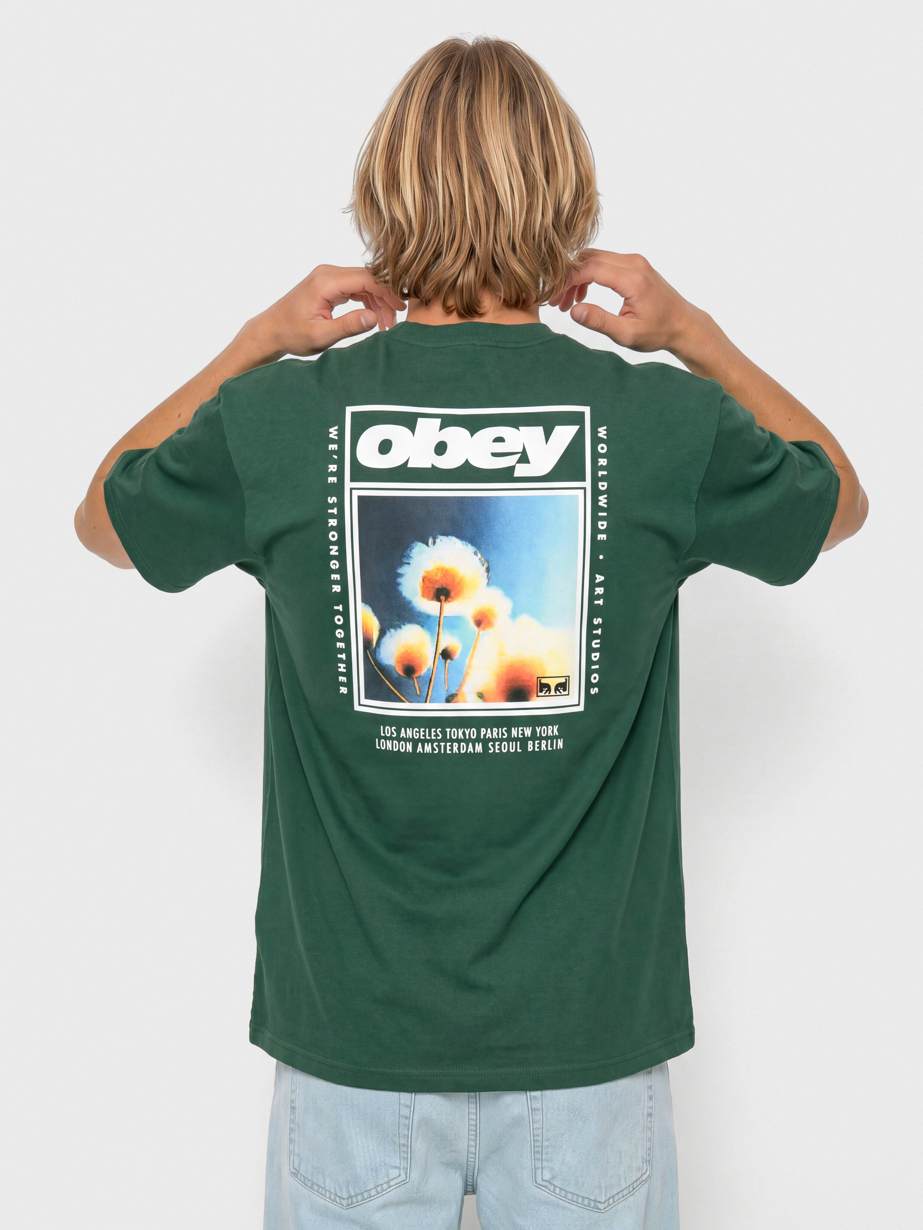 Тениска OBEY Stronger Together (rainforest)