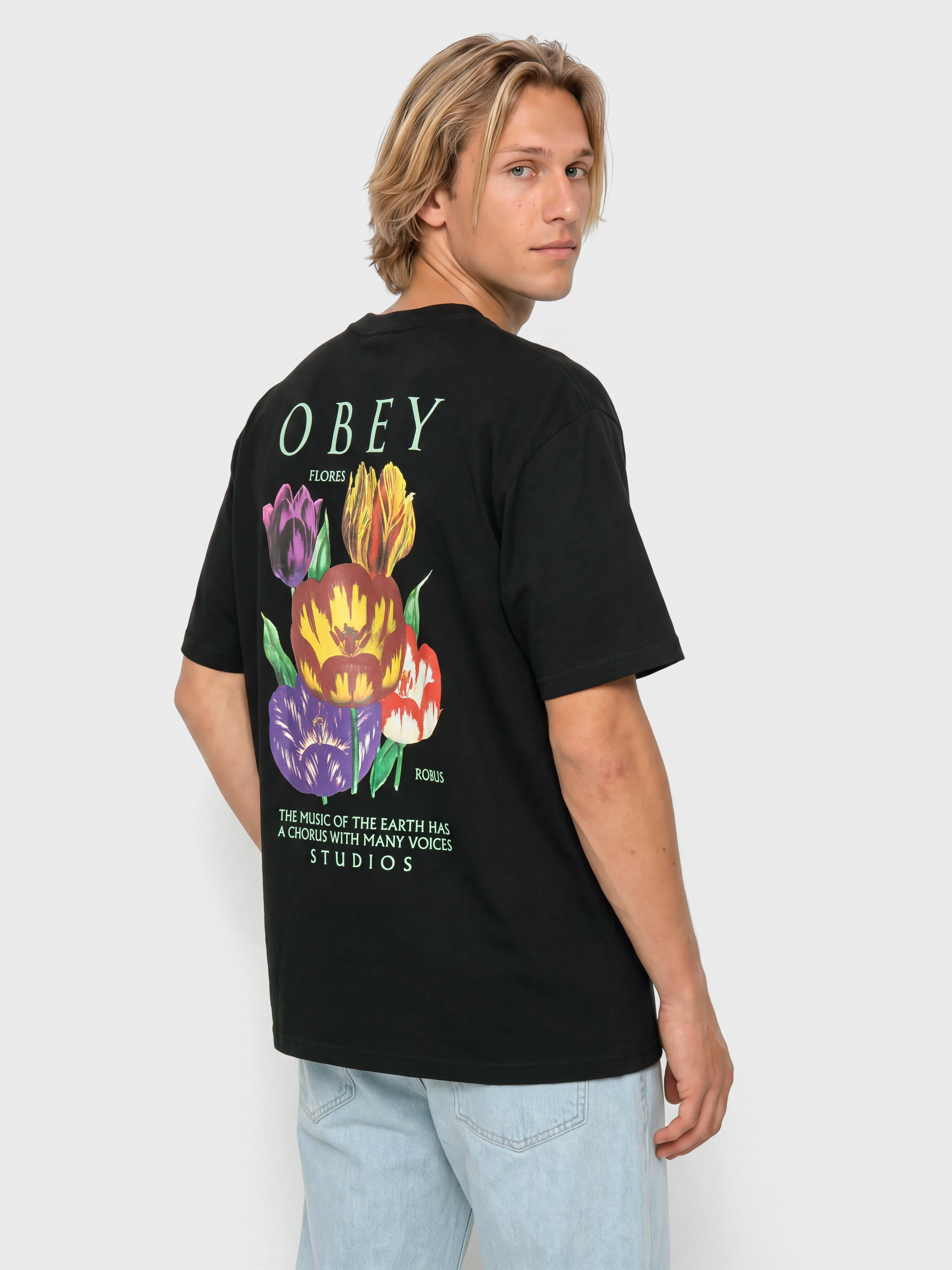Тениска OBEY Flores Robus (black)