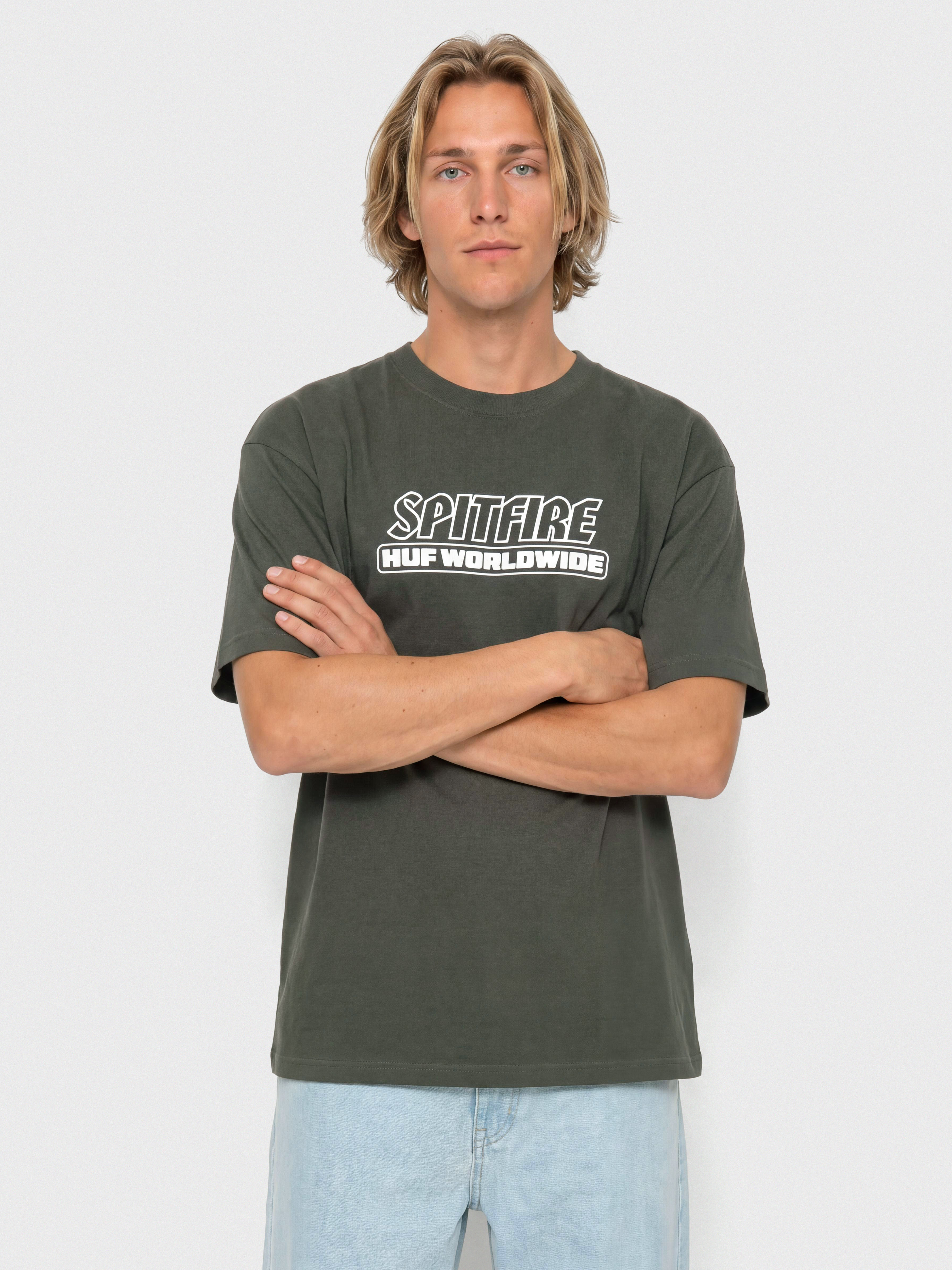 Тениска HUF X Spitfire Burn (washed black)