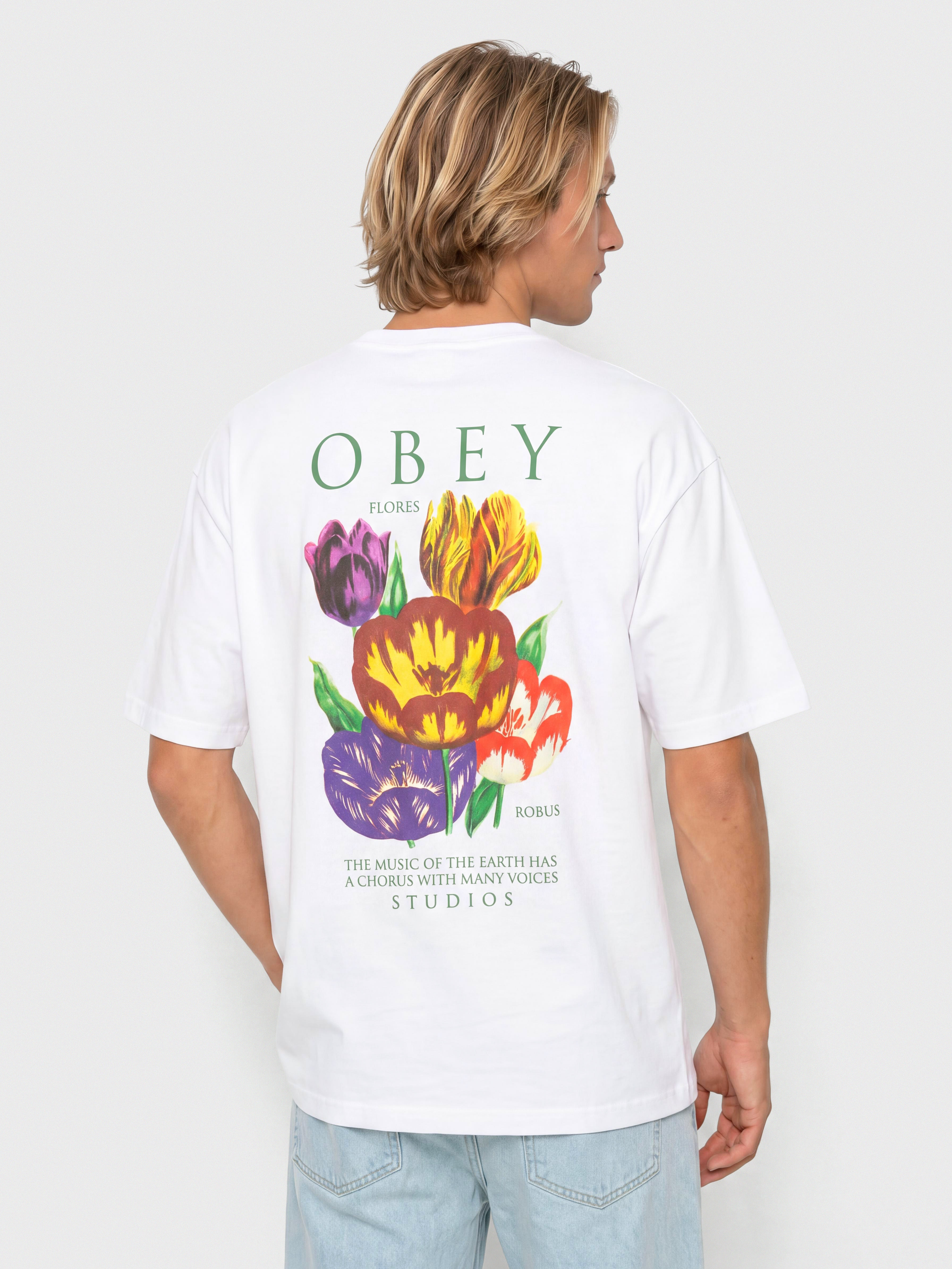 Тениска OBEY Flores Robus (white)