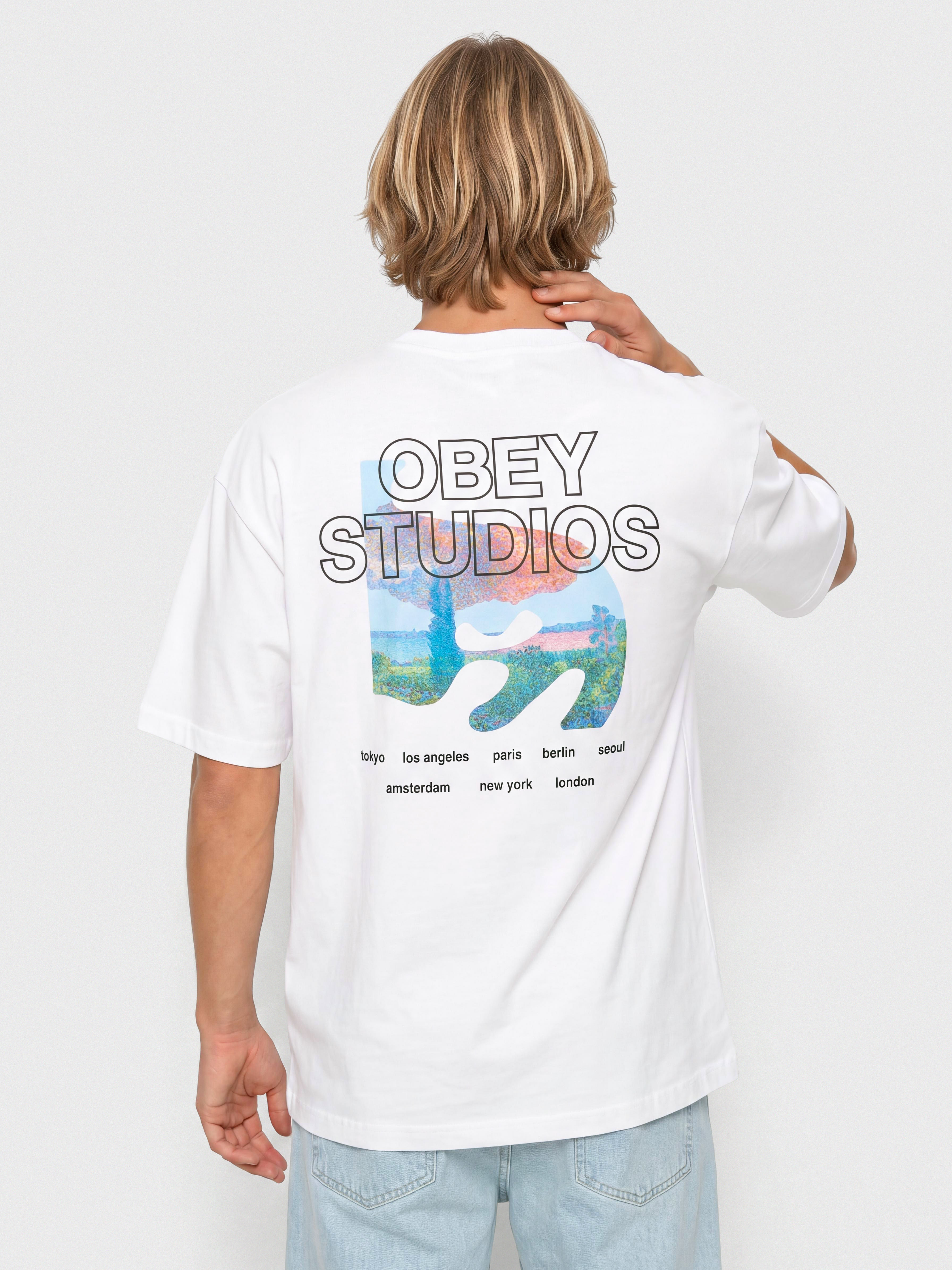 Тениска OBEY Pastures (white)