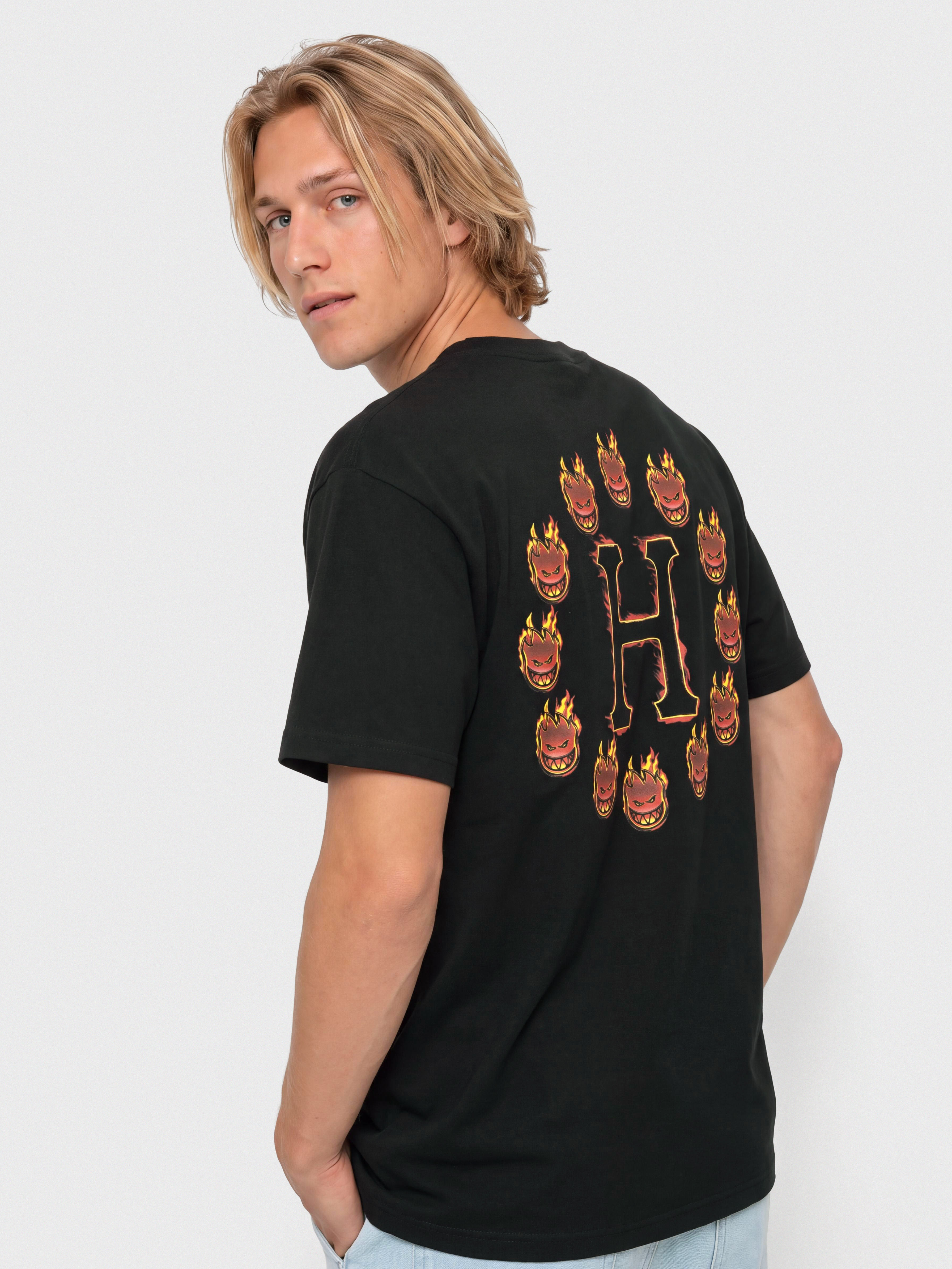 Тениска HUF X Spitfire Flame Galaxies (black)