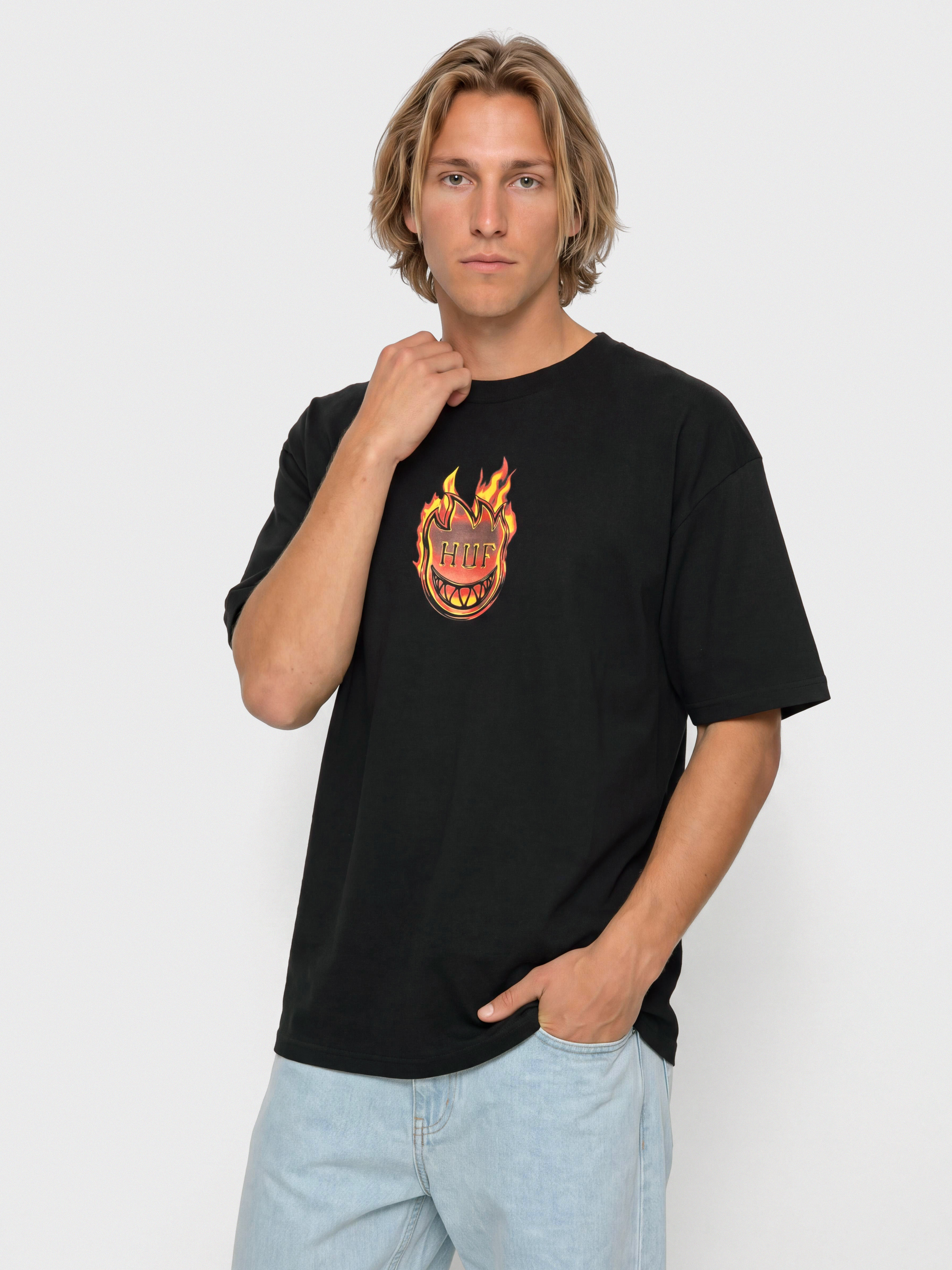 Тениска HUF X Spitfire Flame Galaxies (black)