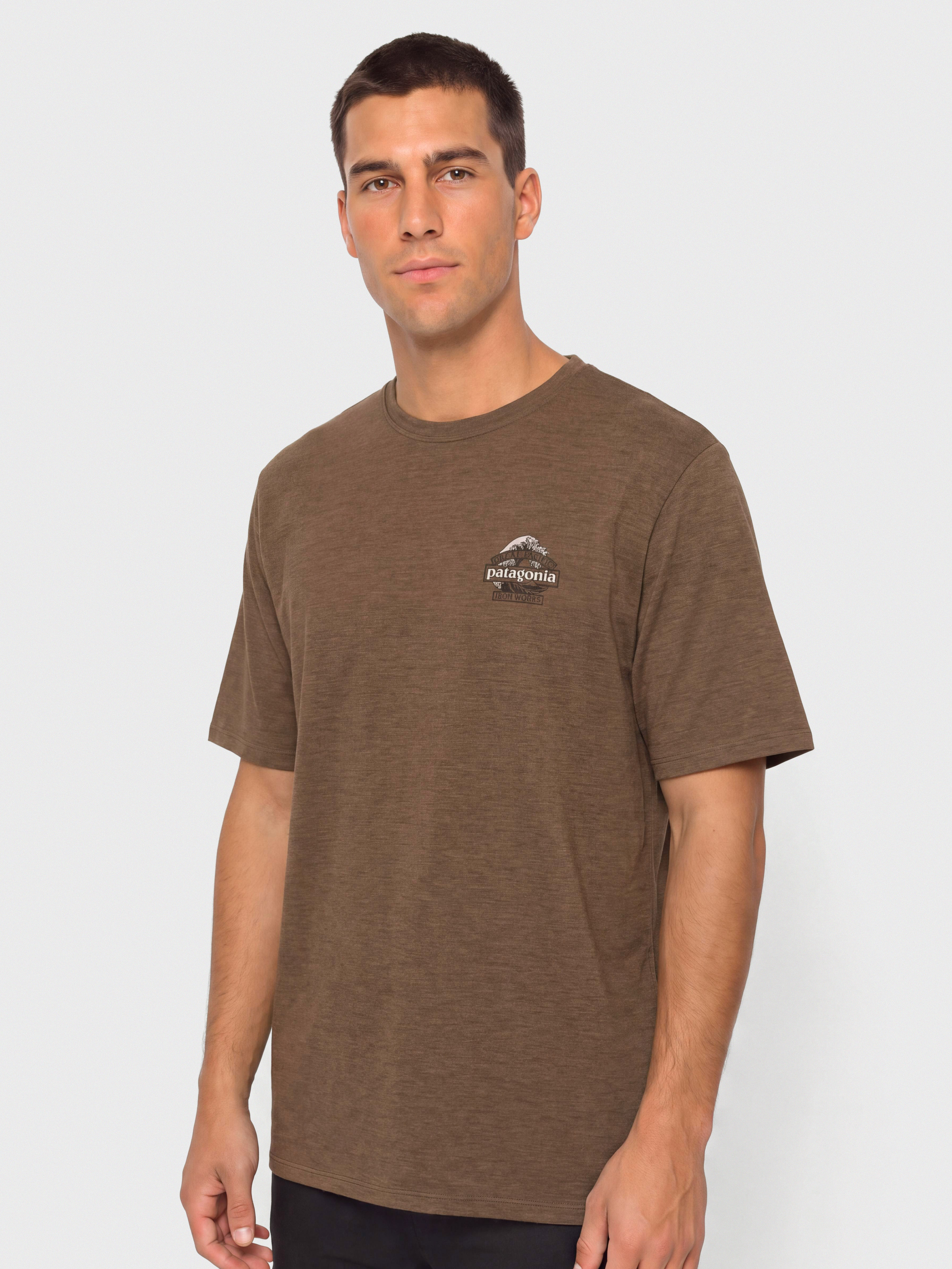 Тениска Patagonia Cap Cool Daily Great Waves (berm brown light berm brown x dye)