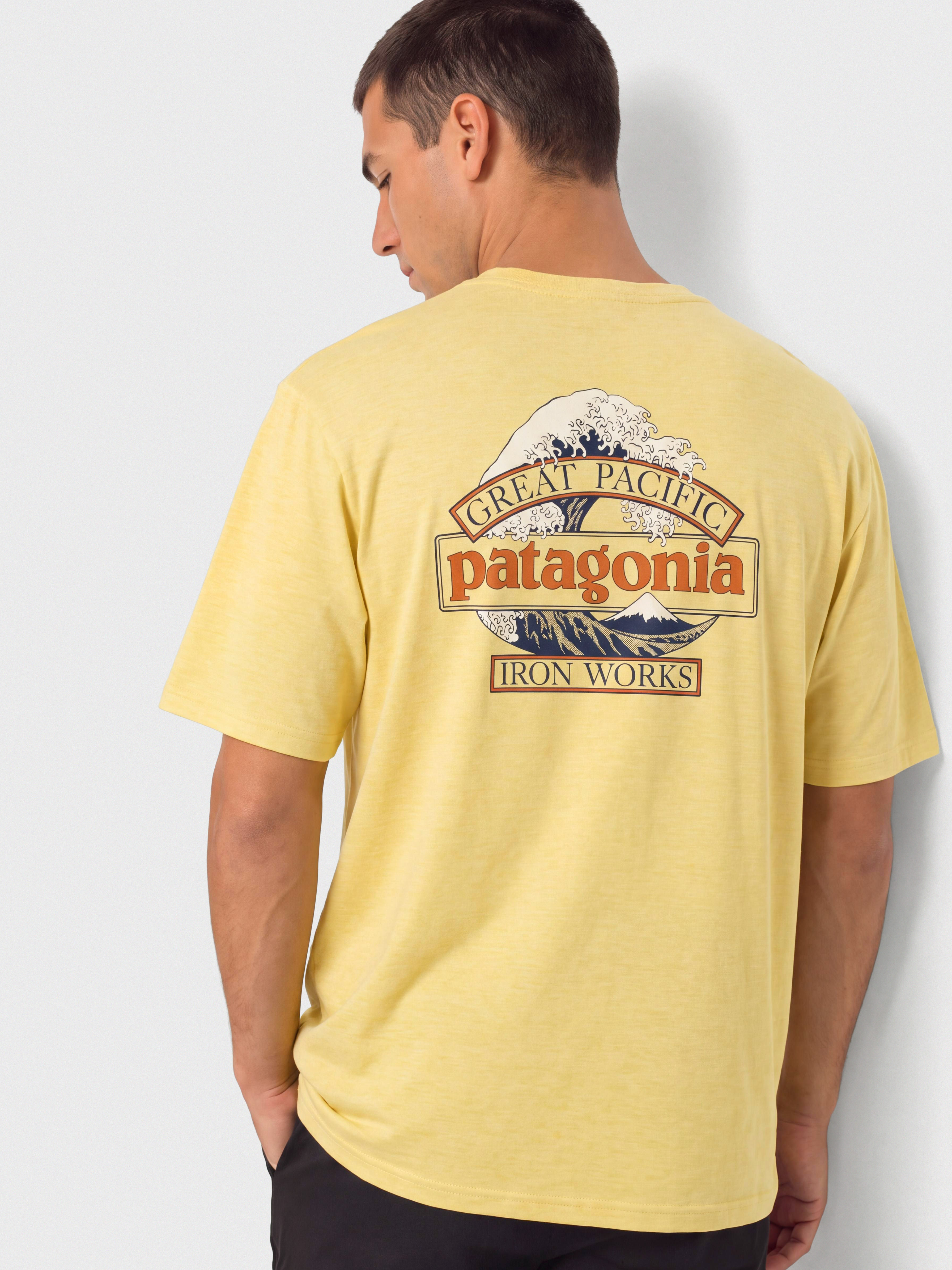Тениска Patagonia Cap Cool Daily Great Waves (limestone yellow light limestone yellow x dye)
