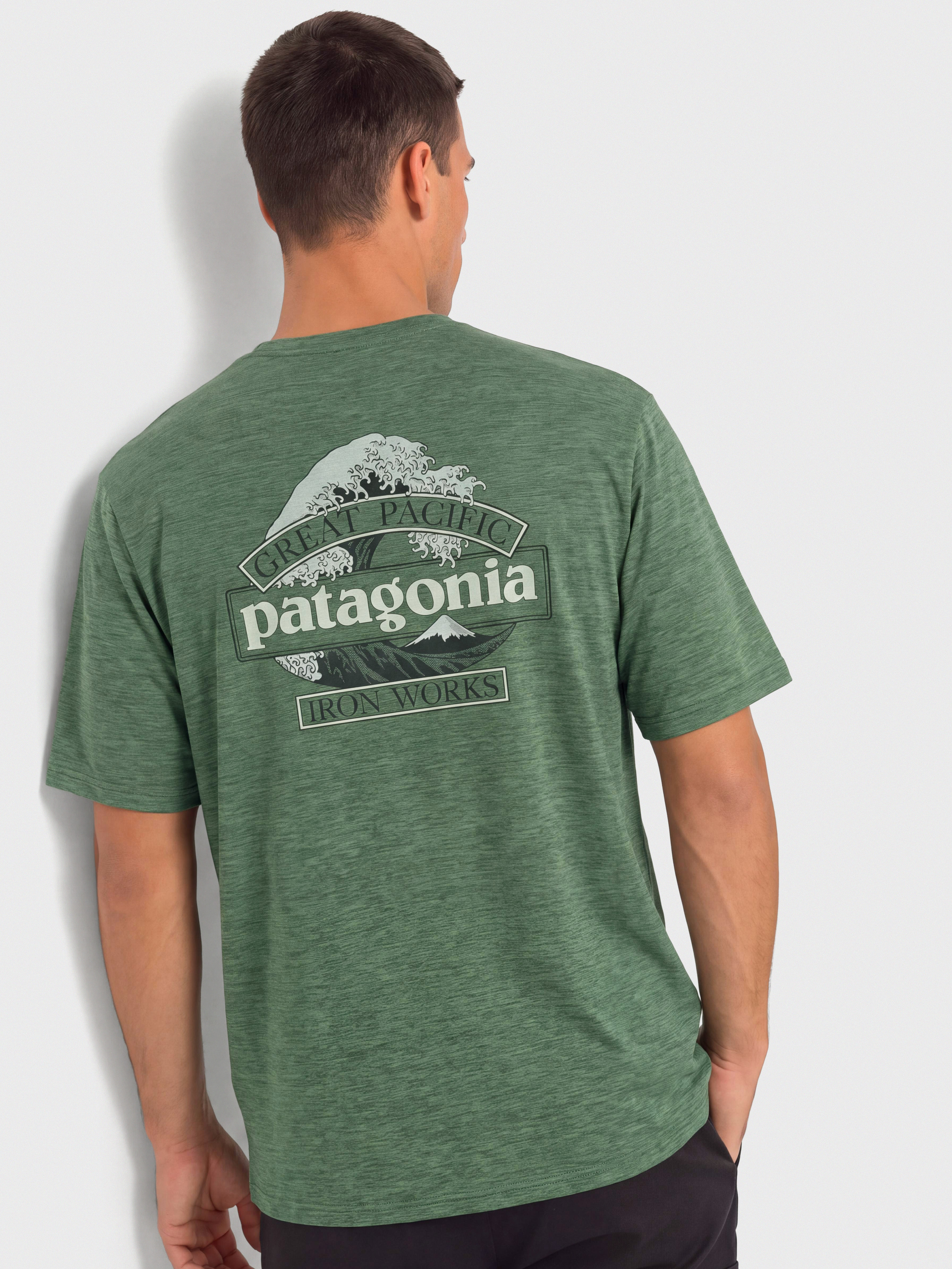 Тениска Patagonia Cap Cool Daily Great Waves (canopy green light canopy green x dye)