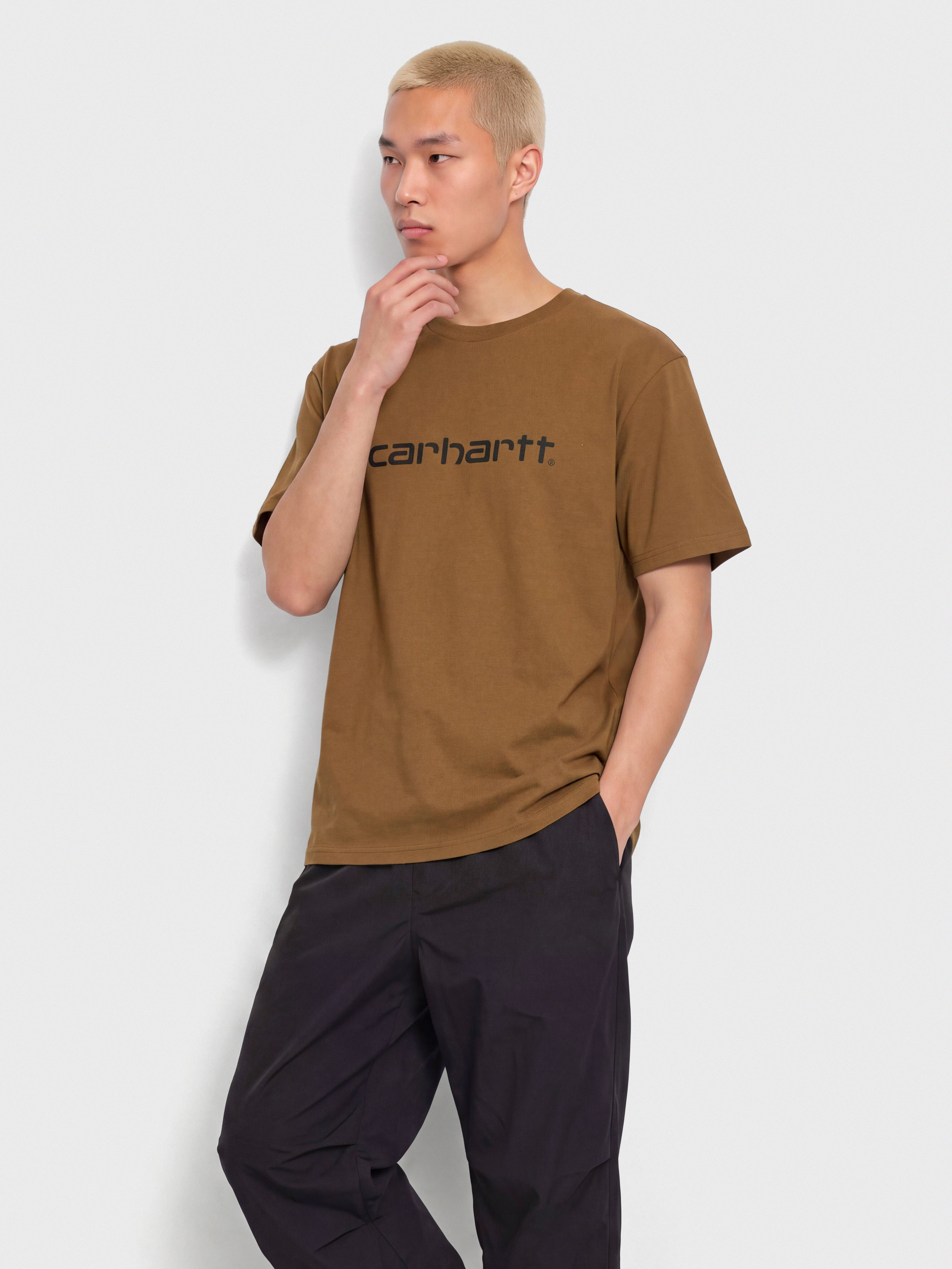 Тениска Carhartt WIP Script (wip h brown/black)