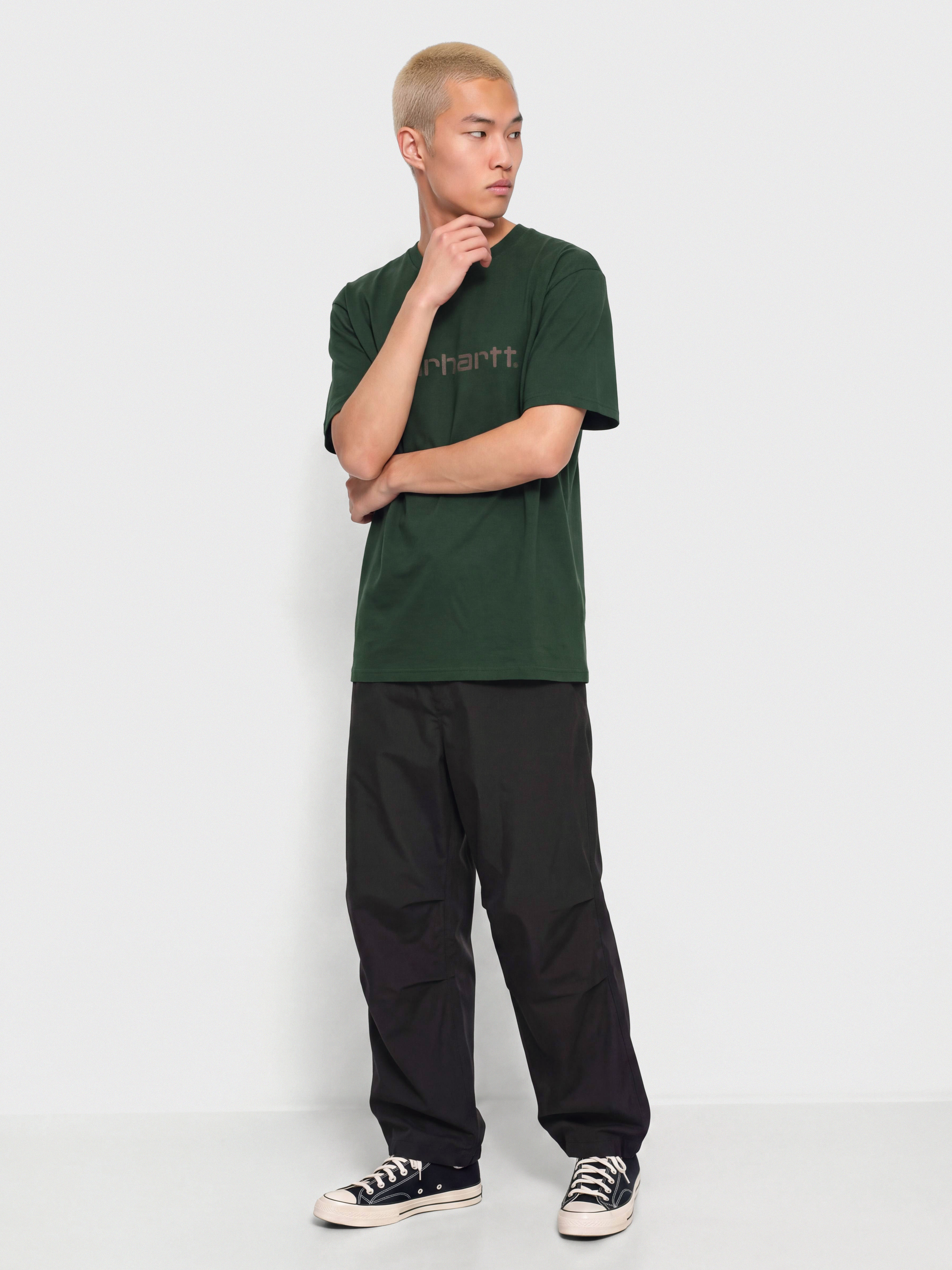 Тениска Carhartt WIP Script (dark scarab/palisander)