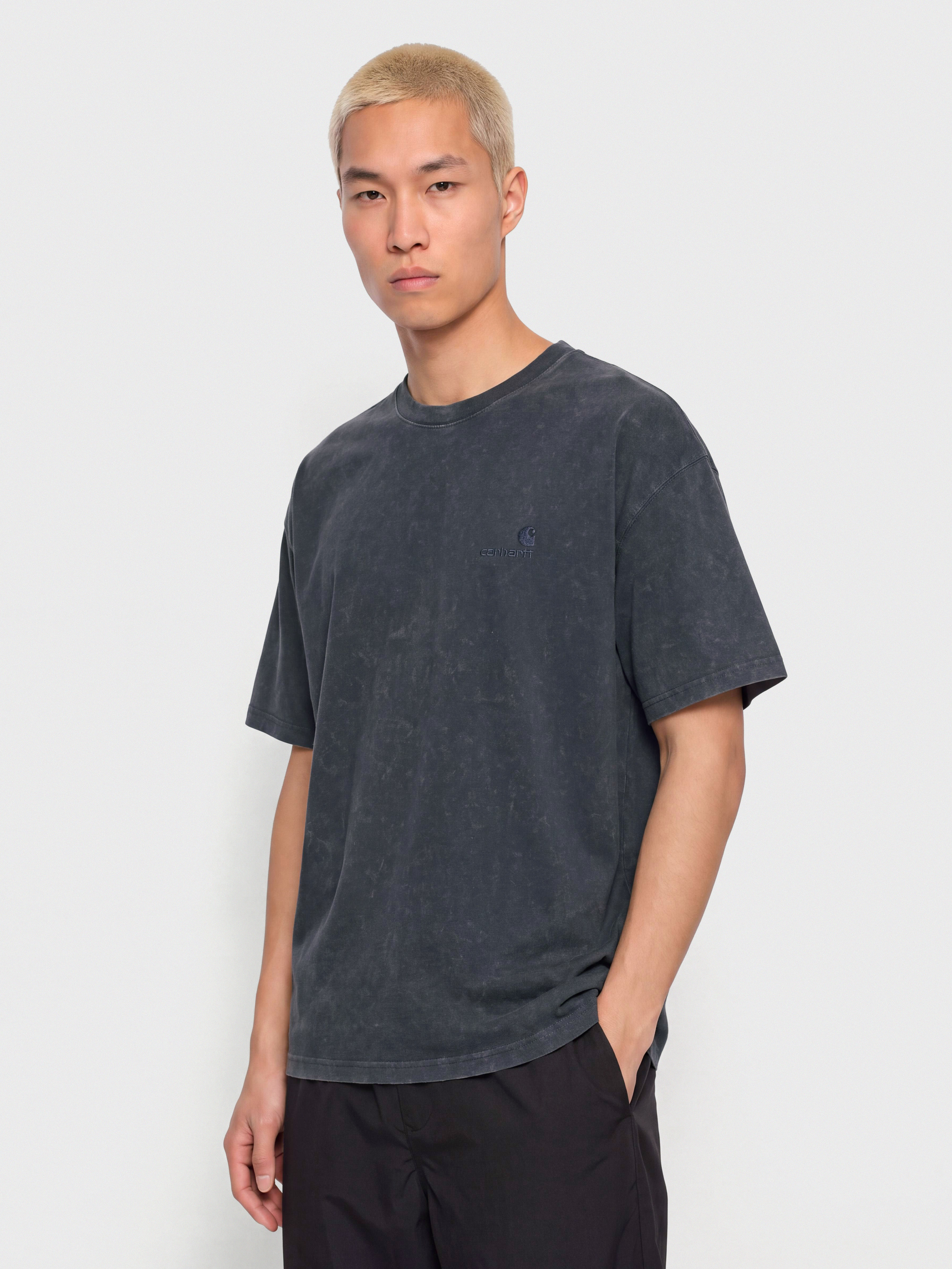 Тениска Carhartt WIP Lambert (dark navy/moon wash)