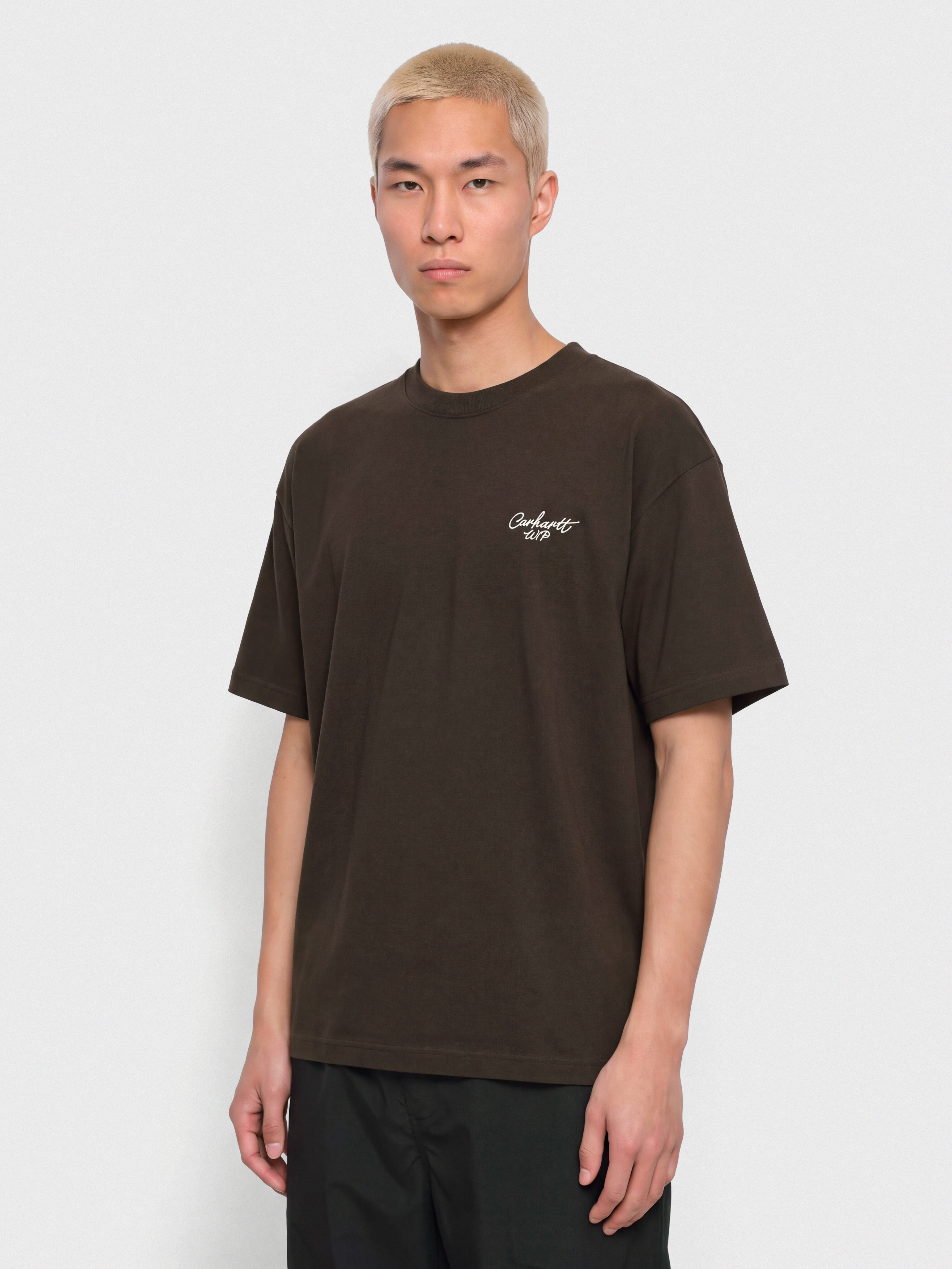 Тениска Carhartt WIP Signature Script (tobacco/natural)