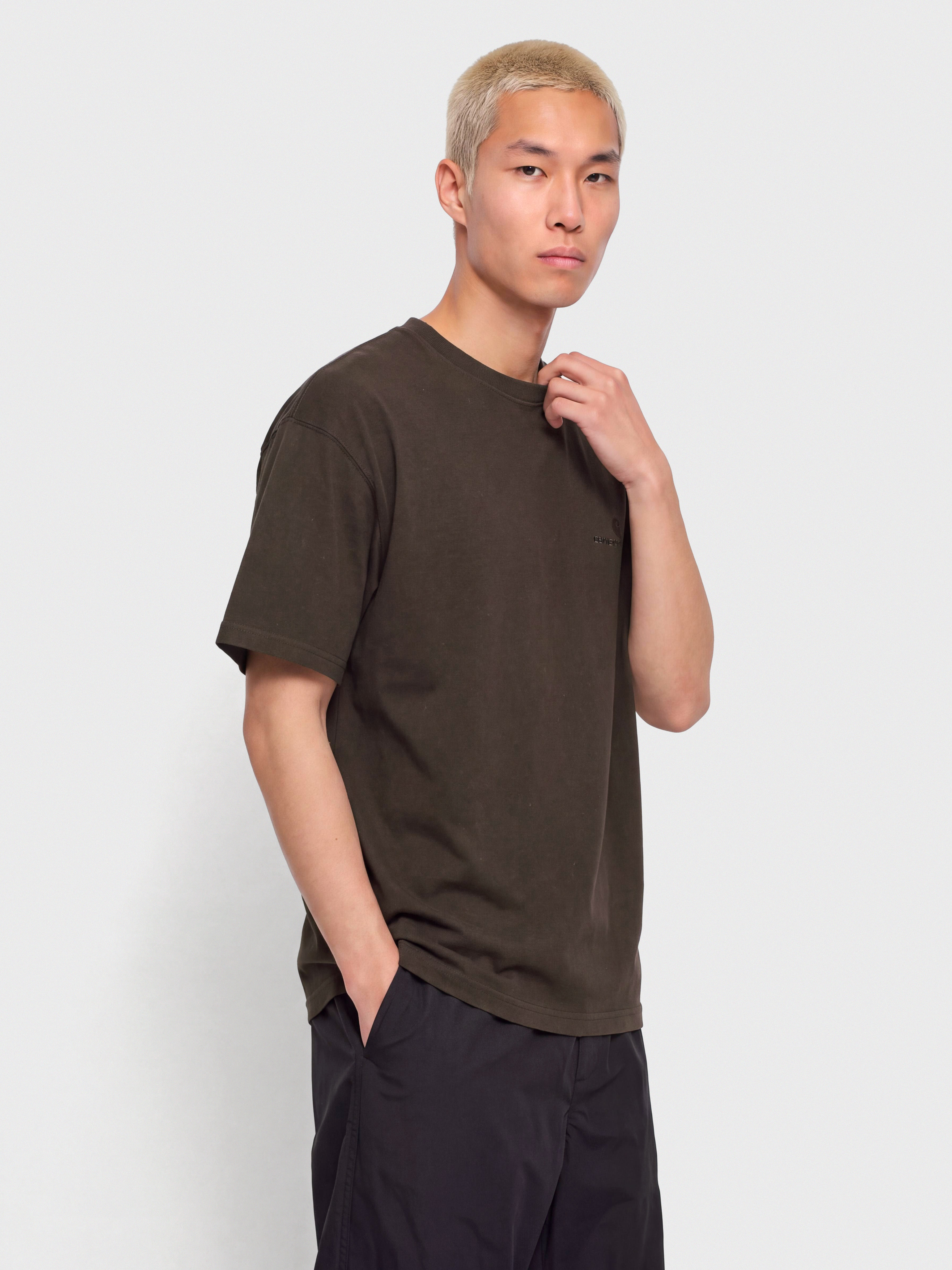 Тениска Carhartt WIP Lambert (tobacco/moon wash)