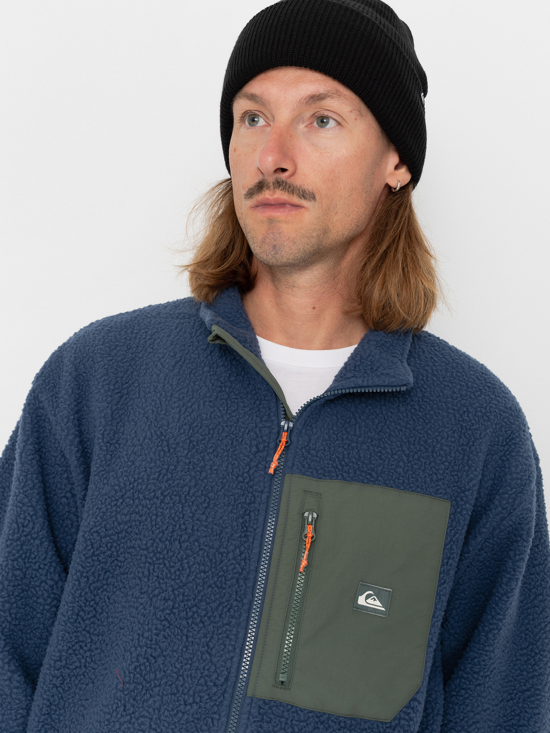Мъжки Поларени суитшърт Quiksilver Clean Coast Fz (dark denim)